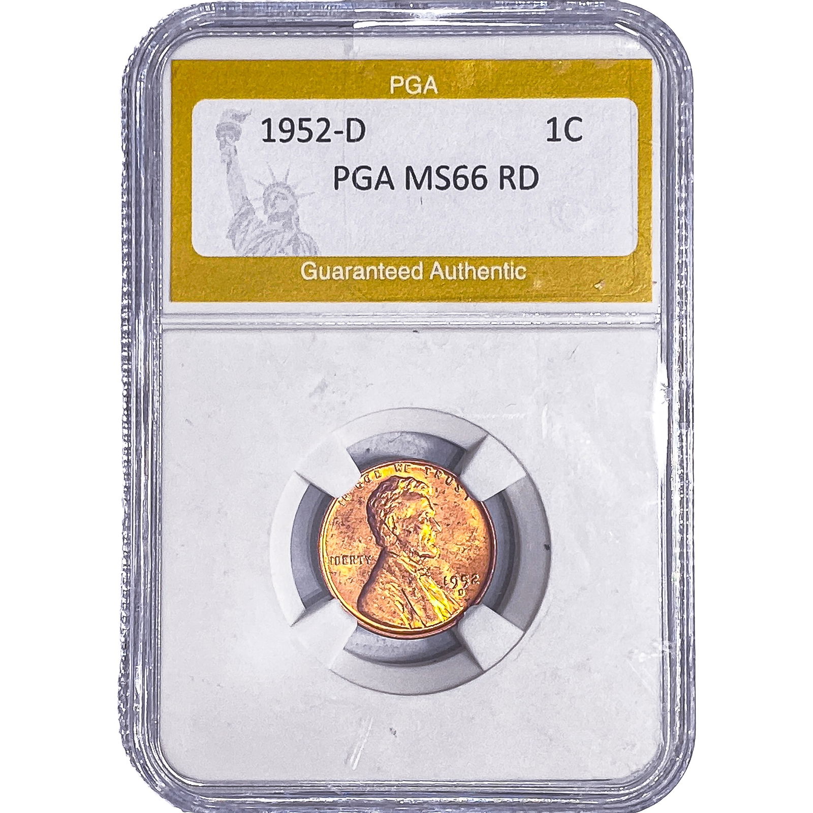 1952-D Wheat Cent PGA MS66 RD: 1952-D Wheat Cent PGA MS66 RD