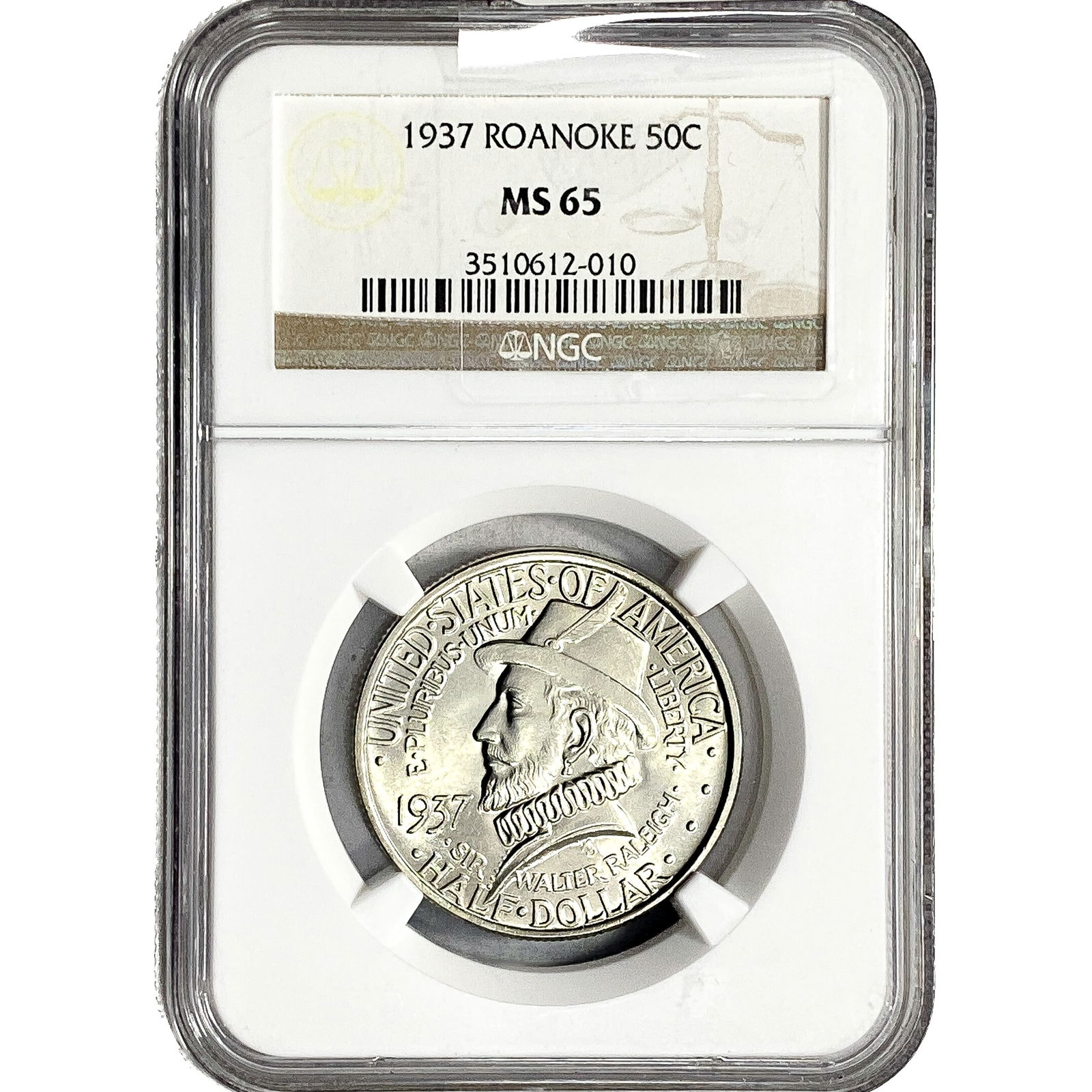 1937 Roanoke Half Dollar NGC MS65 (1 of 2)