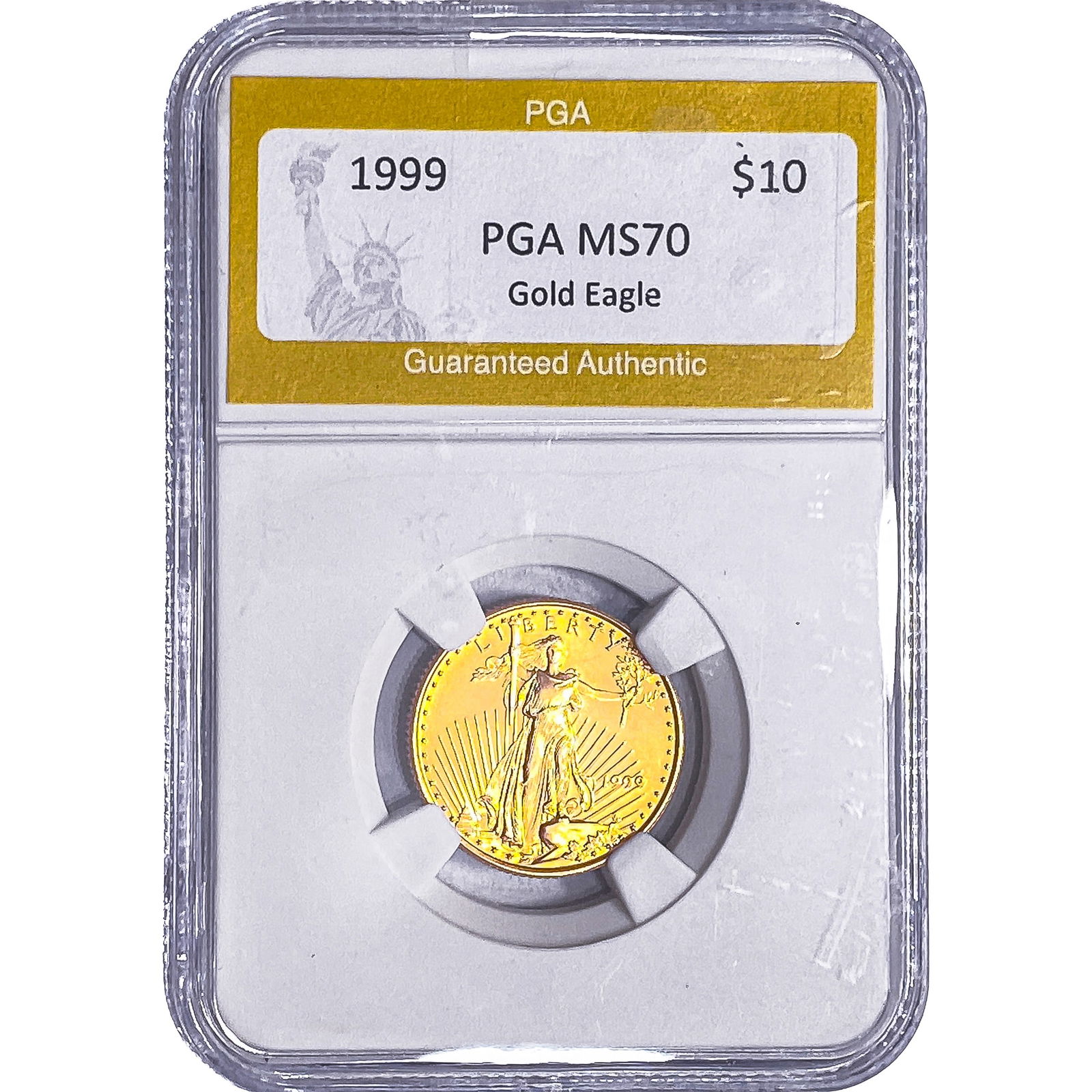 1999 1/4oz $10 Gold Eagle PGA MS70: 1999 1/4oz $10 Gold Eagle PGA MS70