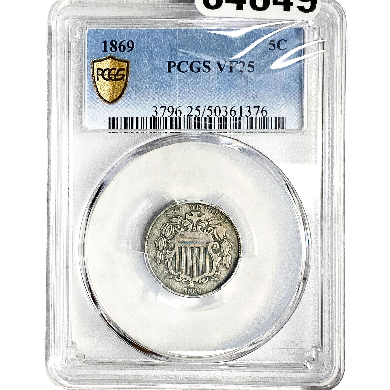 1869 Shield Nickel PCGS CF25: 1869 Shield Nickel PCGS CF25