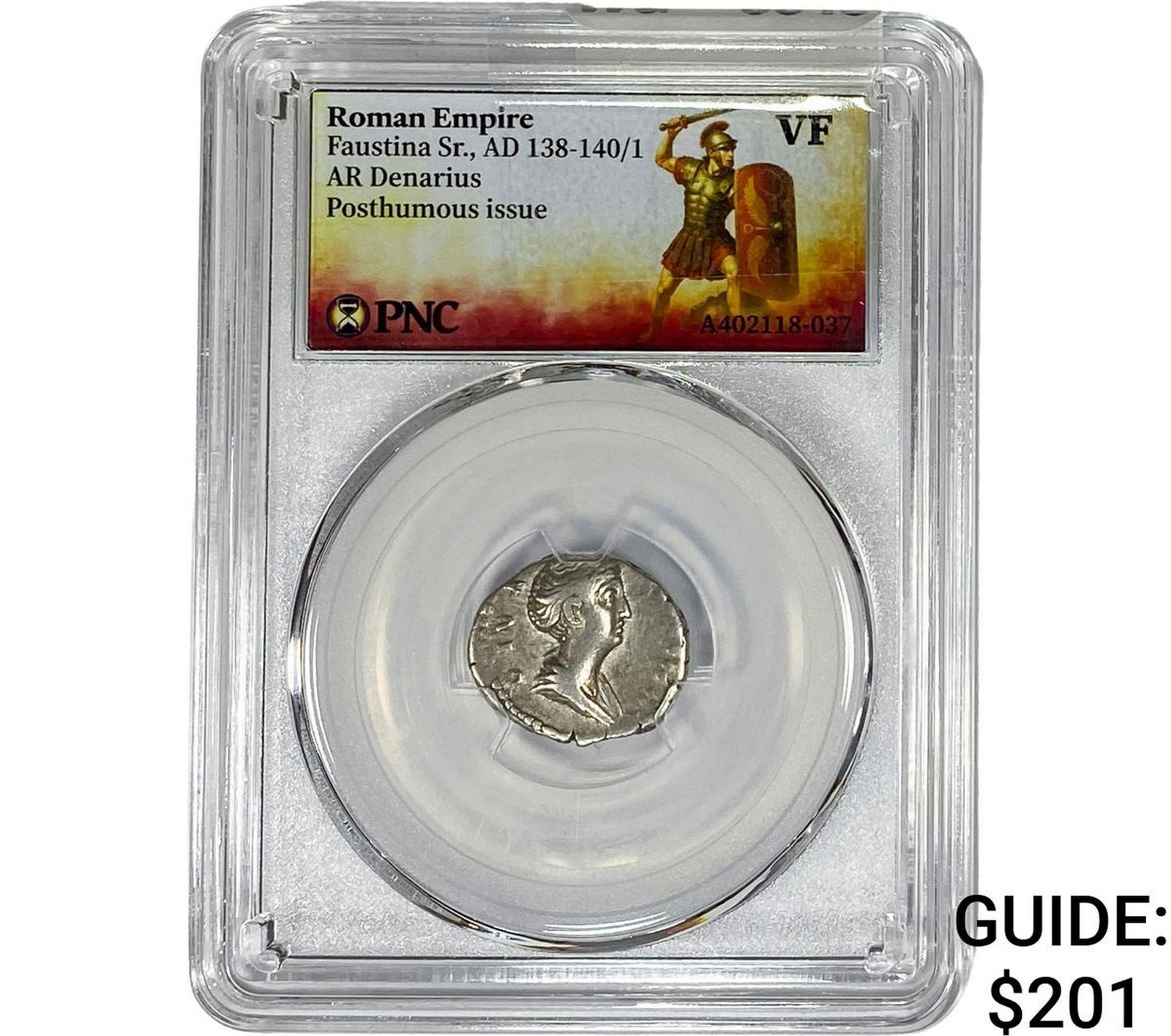 Roman Faustina Sr.,AD 138-140/1 AR Denarius PNC VF: Roman Faustina Sr.,AD 138-140/1 AR Denarius PNC VF