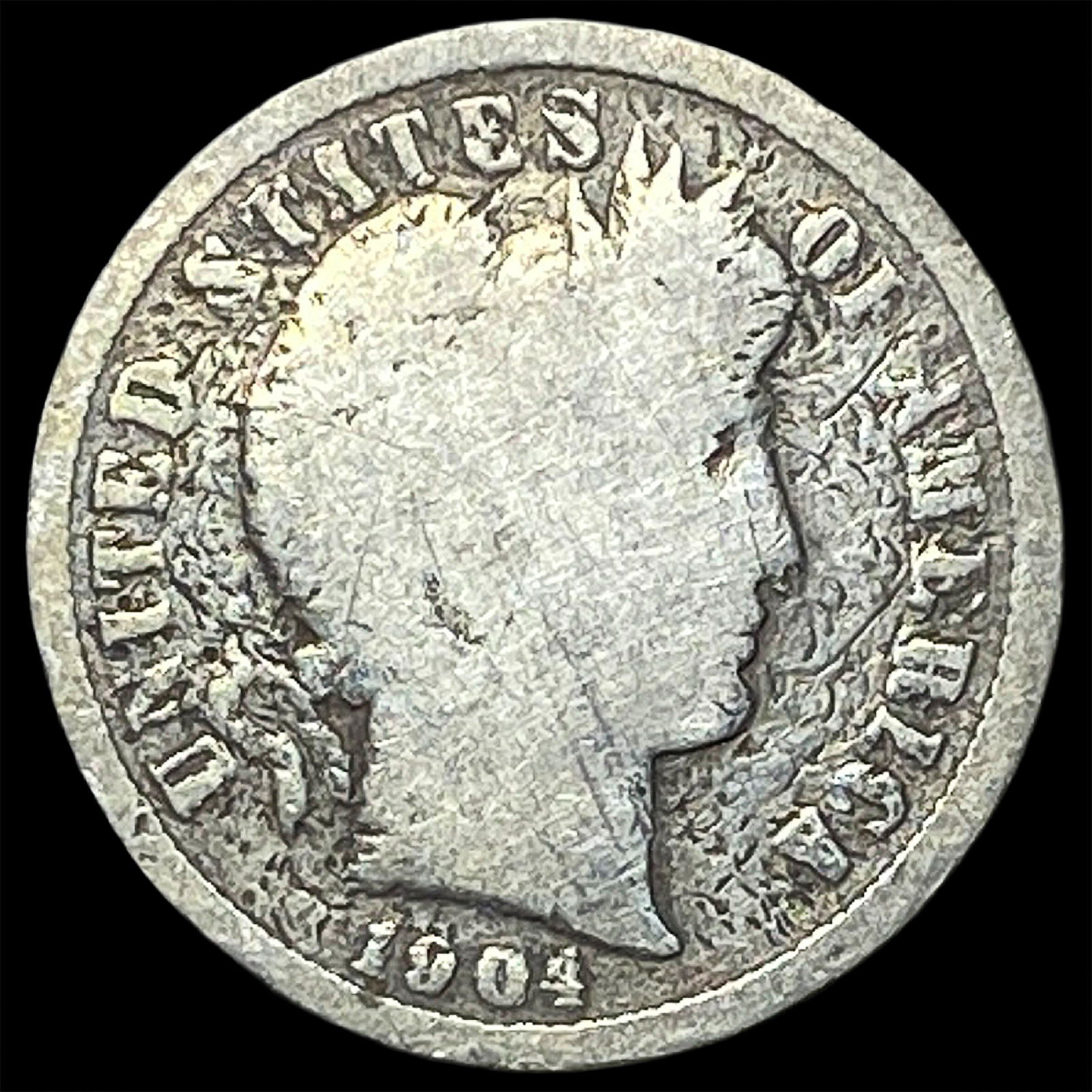 1904-S Silver Barber Dime NICELY CIRCULATED: 1904-S Silver Barber Dime NICELY CIRCULATED
