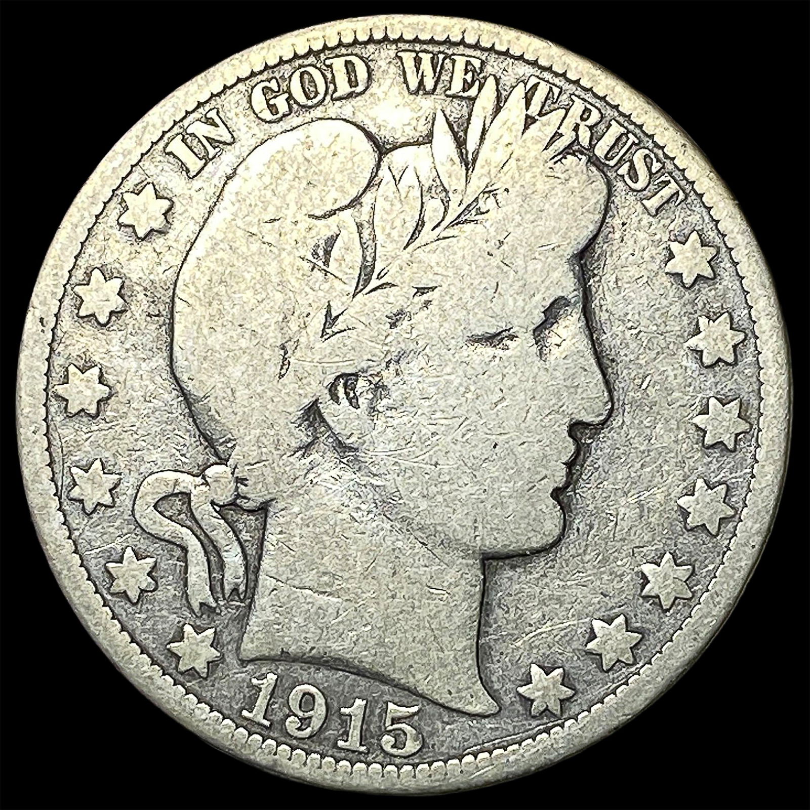 1915 Silver Barber Half Dollar NICELY CIRCULATED: 1915 Silver Barber Half Dollar NICELY CIRCULATED