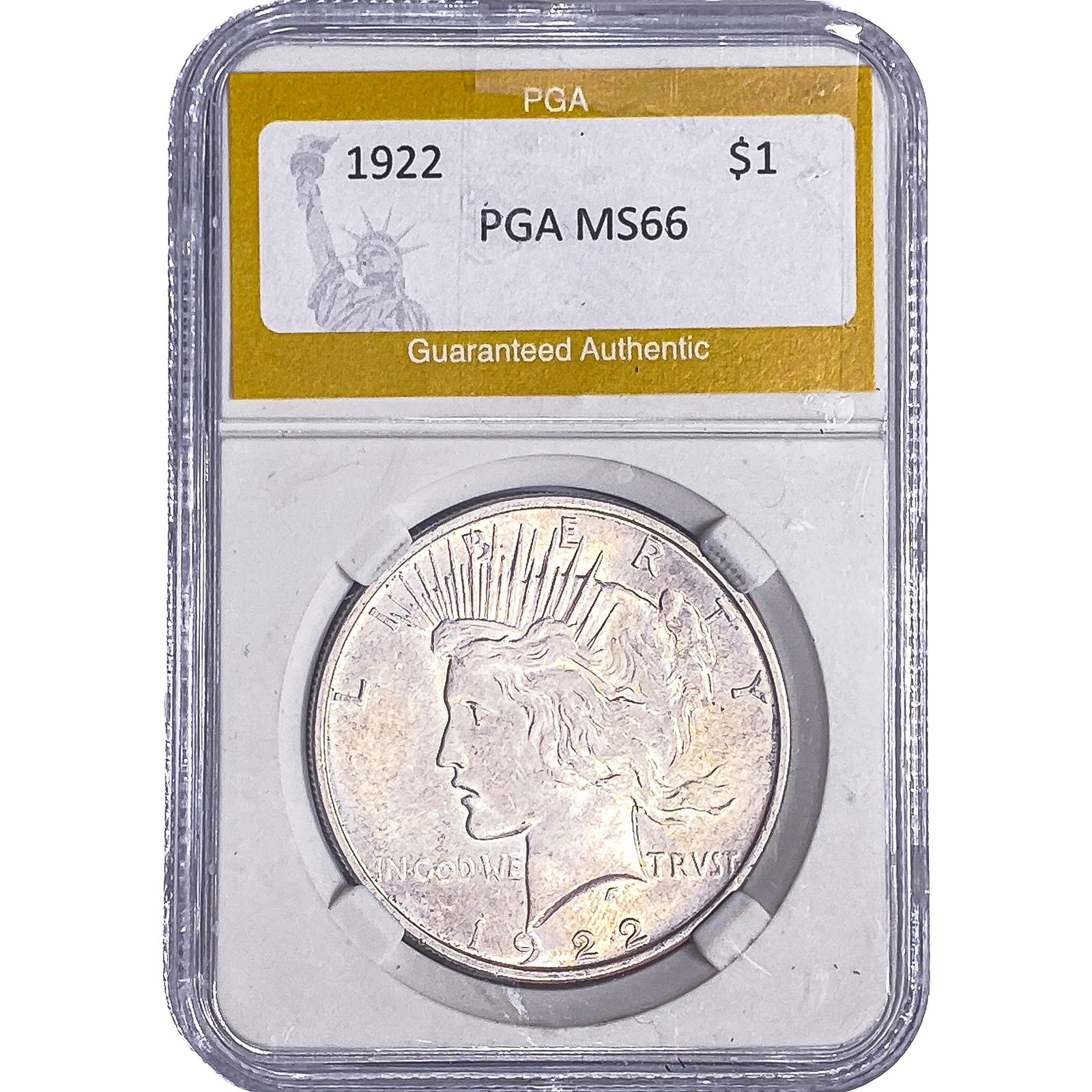 1922 Silver Peace Dollar PGA MS66: 1922 Silver Peace Dollar PGA MS66