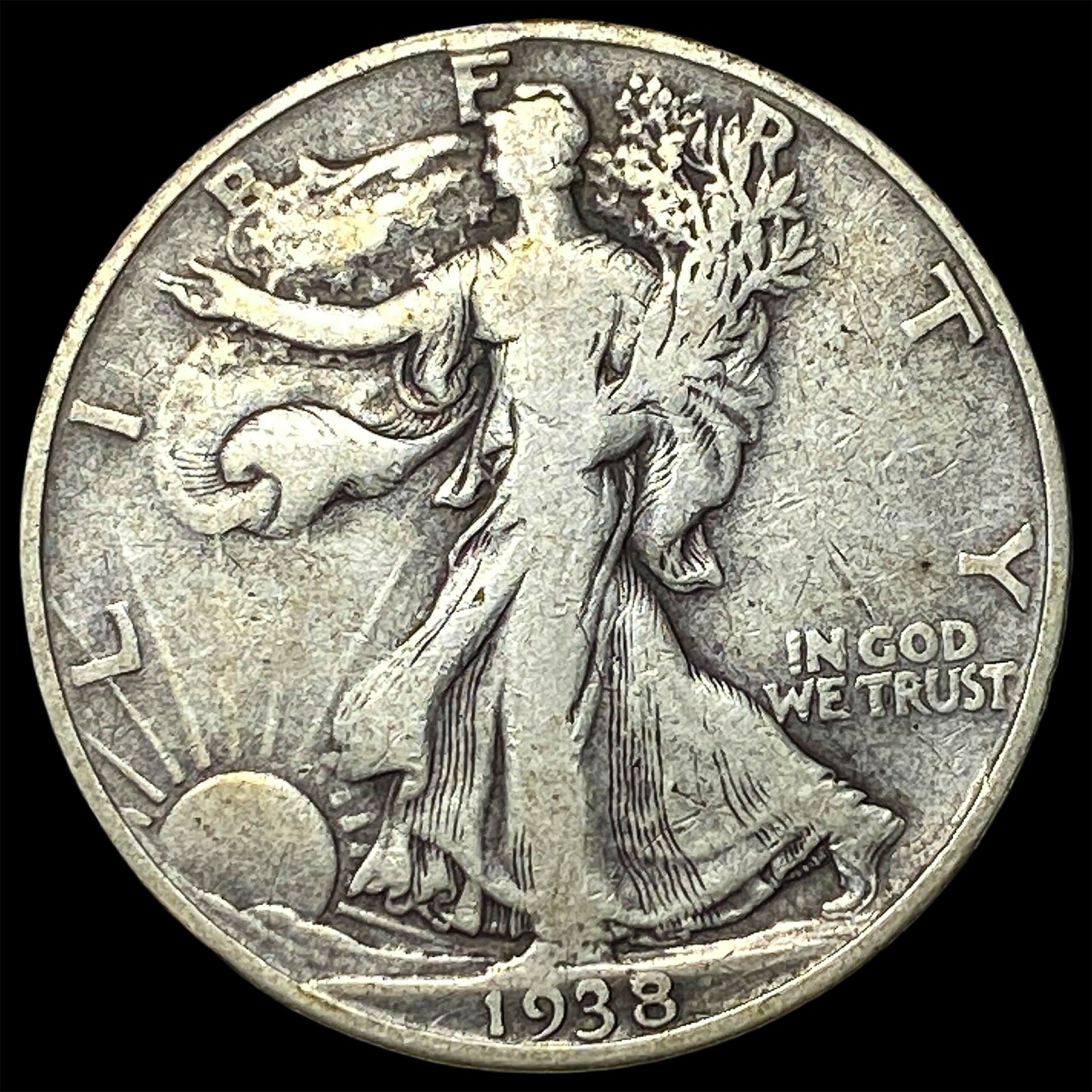 1938-D Walking Liberty Half Dollar LIGHTLY CIRCULATED: 1938-D Walking Liberty Half Dollar LIGHTLY CIRCULATED