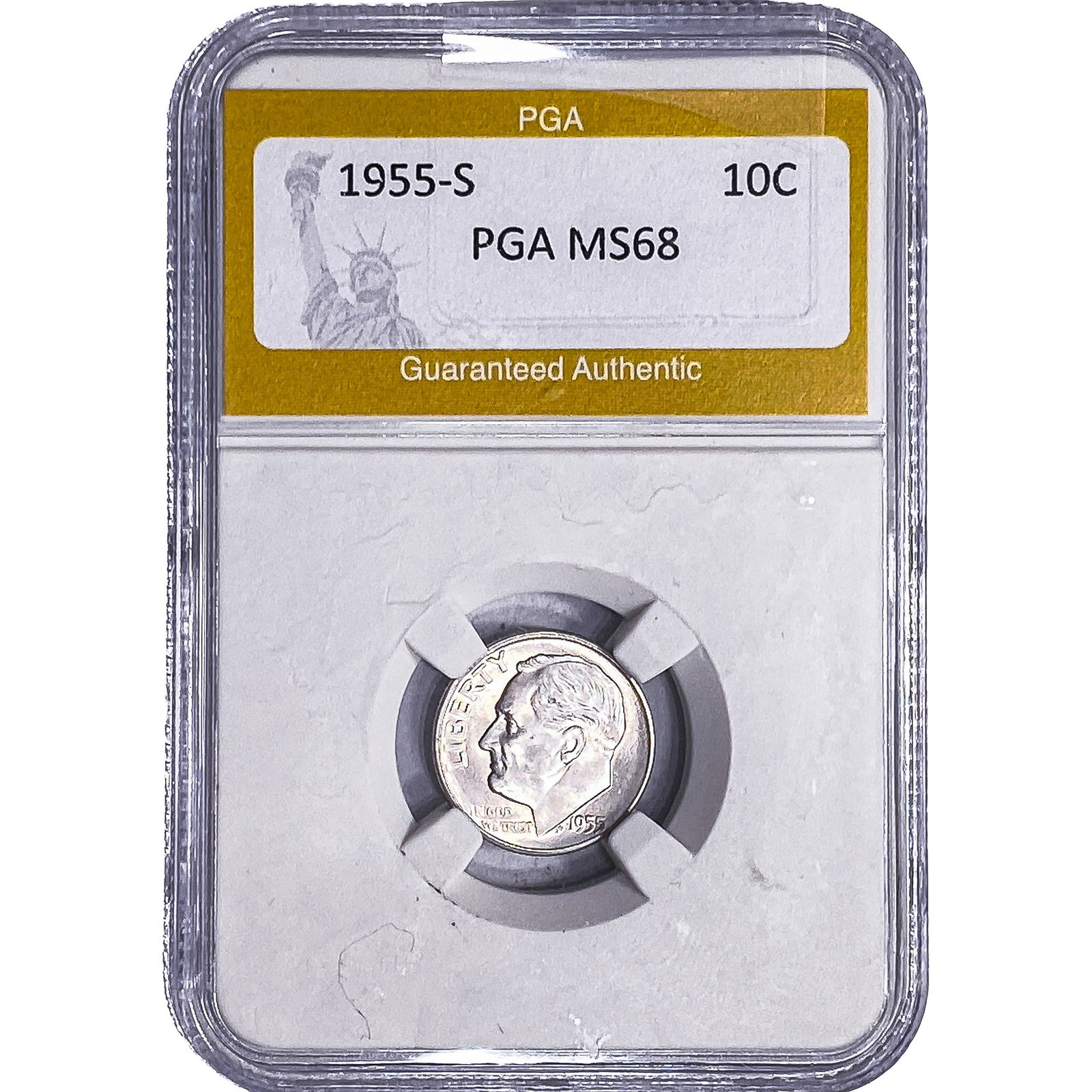 1955-S Roosevelt Dime PGA MS68: 1955-S Roosevelt Dime PGA MS68