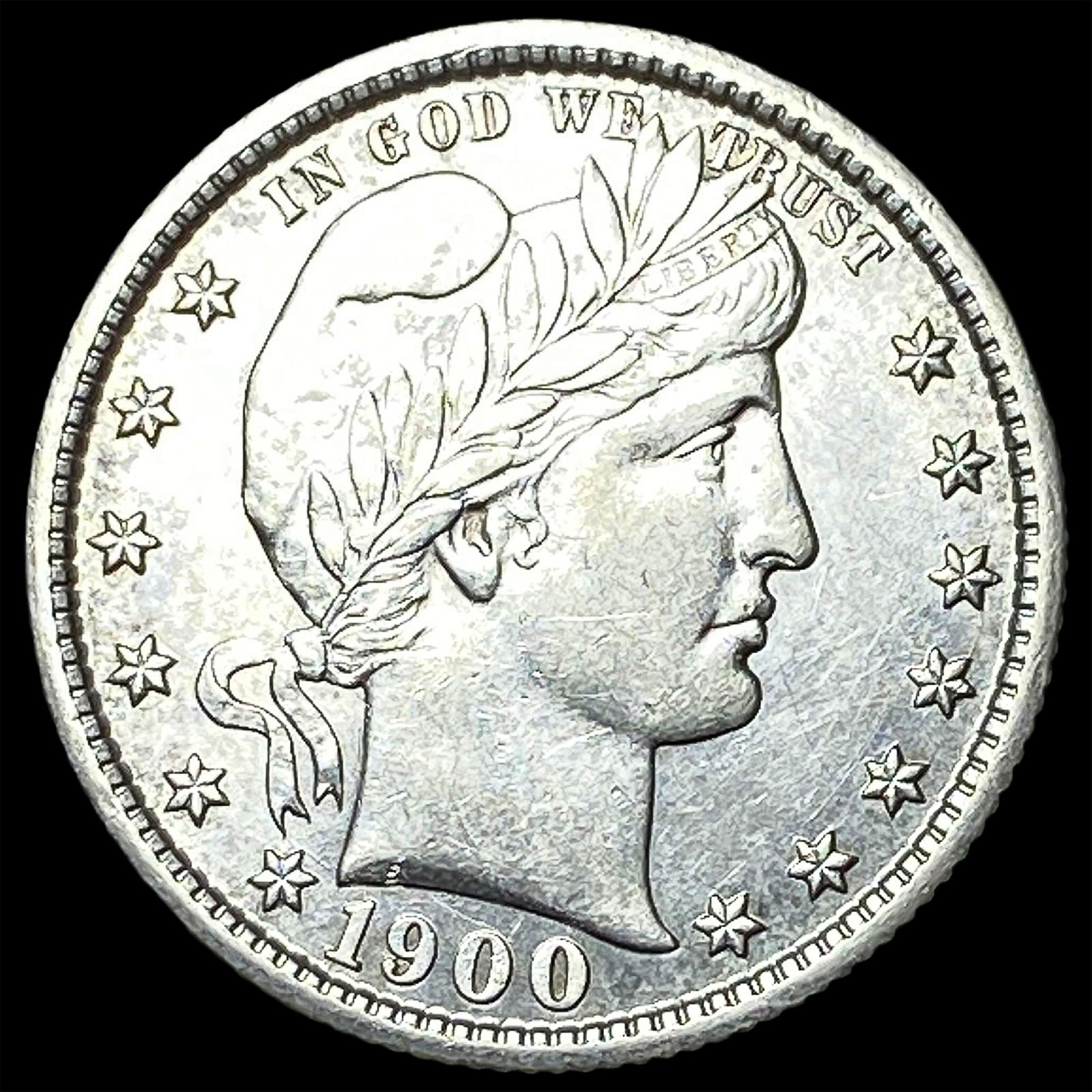 1900-S Silver Barber Quarter UNCIRCULATED: 1900-S Silver Barber Quarter UNCIRCULATED