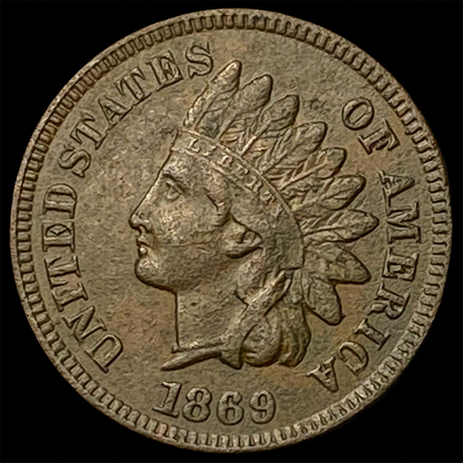 1869 Indian Head Cent CLOSELY UNCIRCULATED (1 of 2)