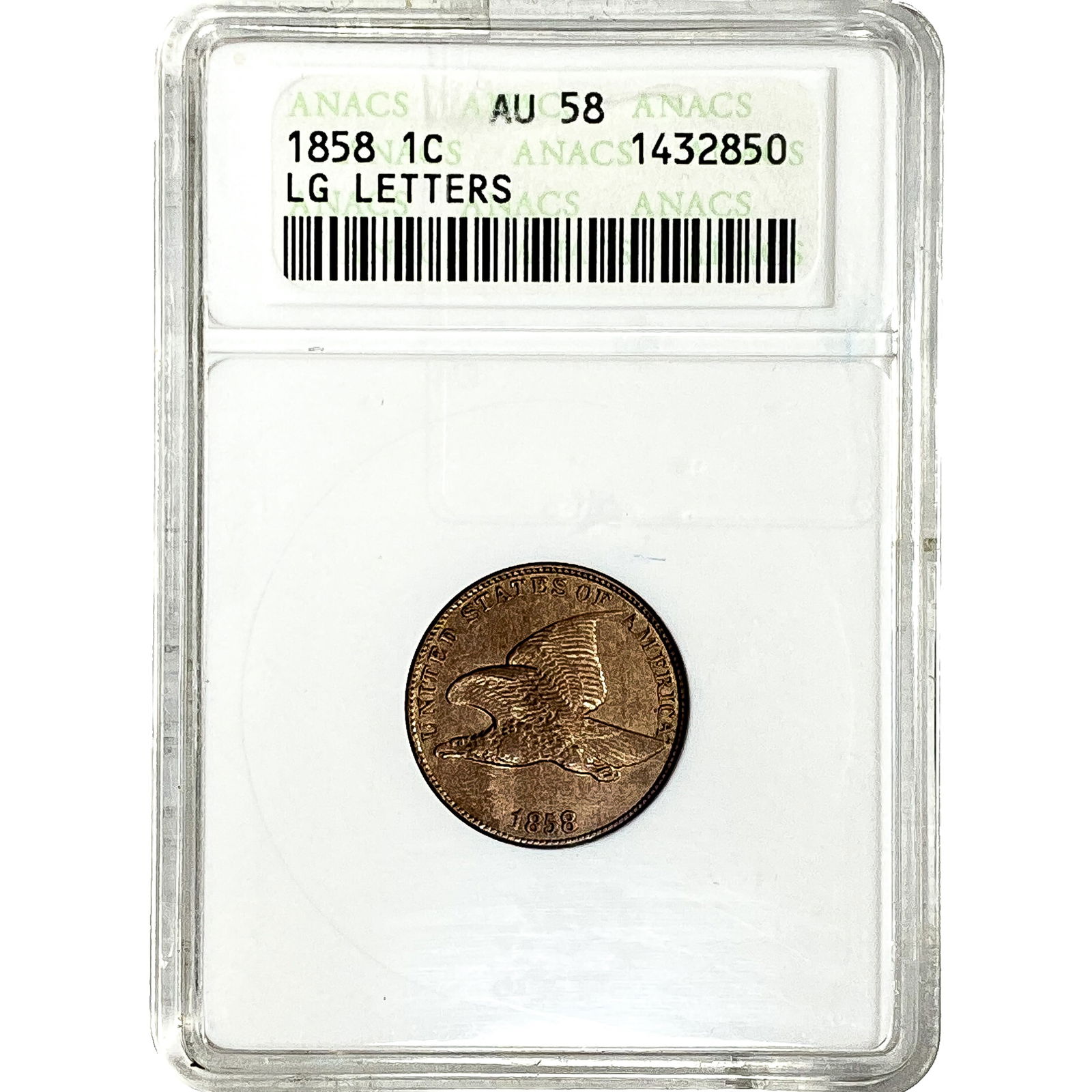 1858 Flying Eagle Cent NGC AU58 Lg Letters (1 of 2)
