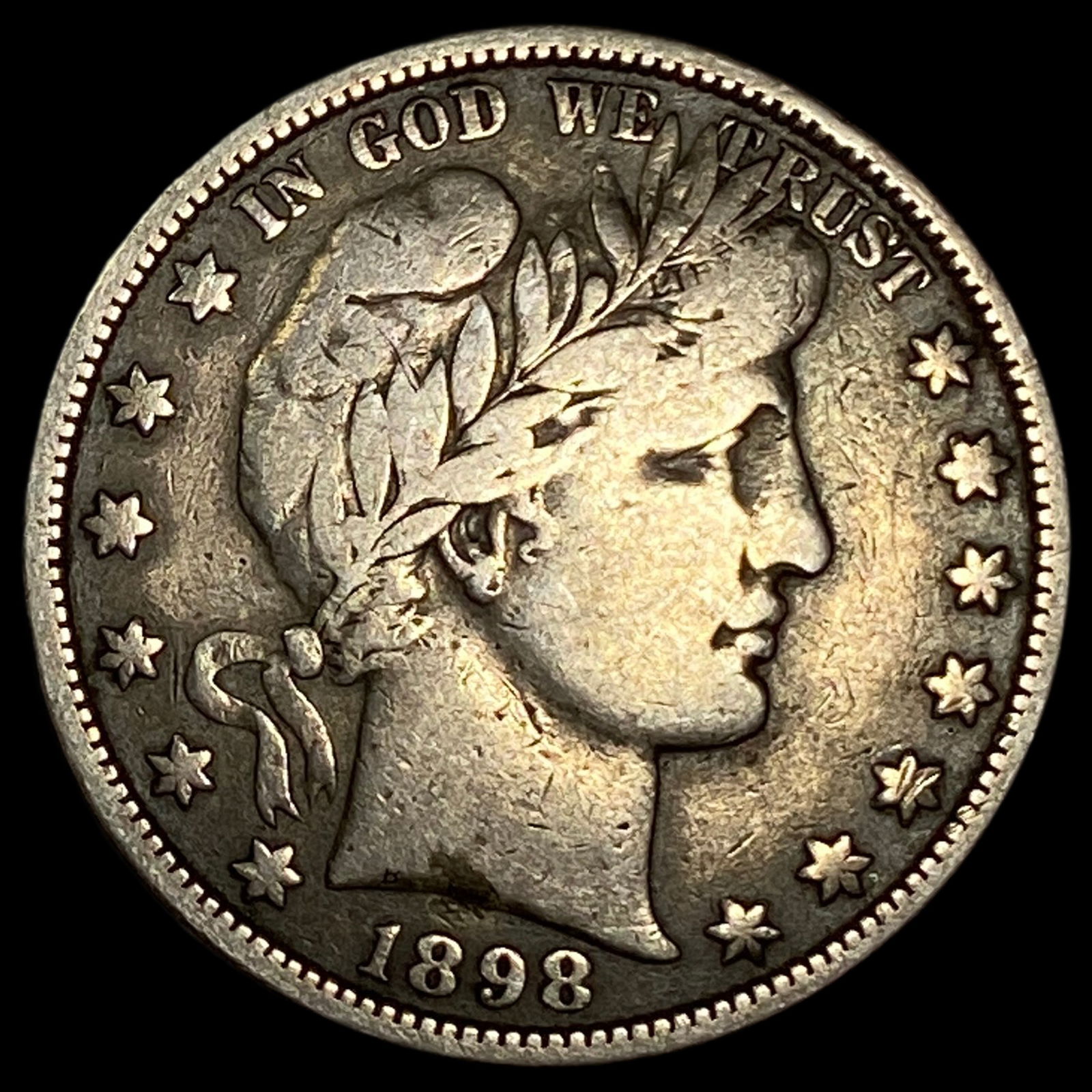 1898 Silver Barber Half Dollar LIGHTLY CIRCULATED: 1898 Silver Barber Half Dollar LIGHTLY CIRCULATED