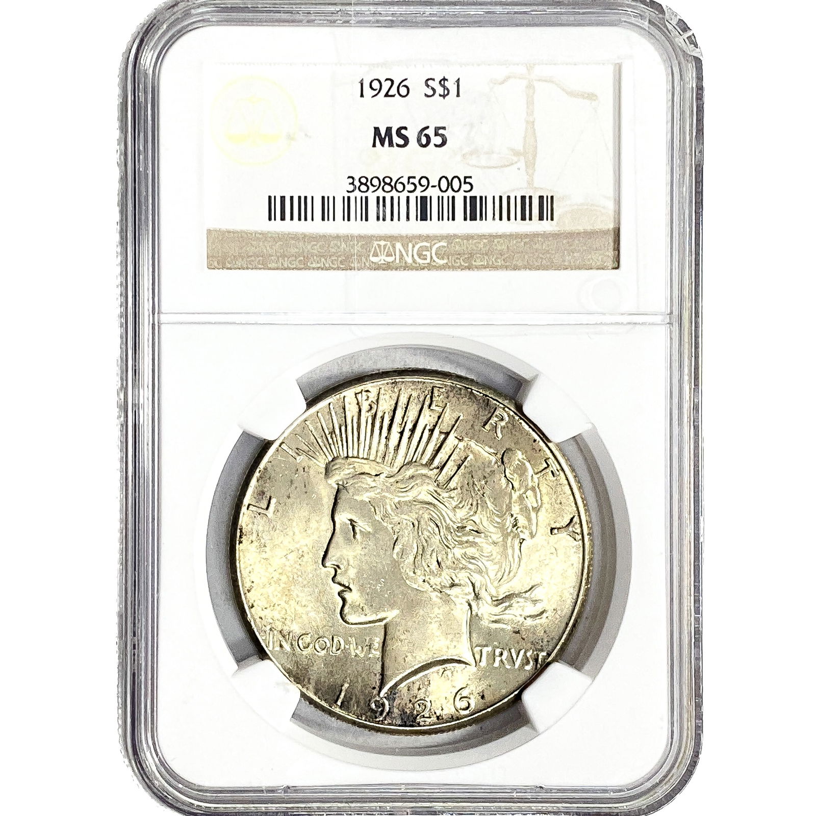 1926 Silver Peace Dollar NGC MS65 (1 of 2)