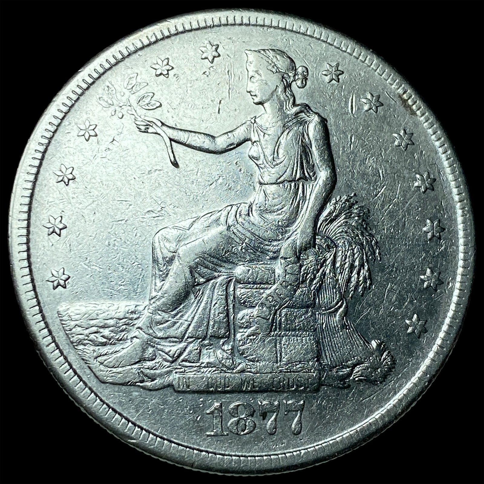 1877 Silver Trade Dollar CLOSELY UNCIRCULATED (1 of 2)