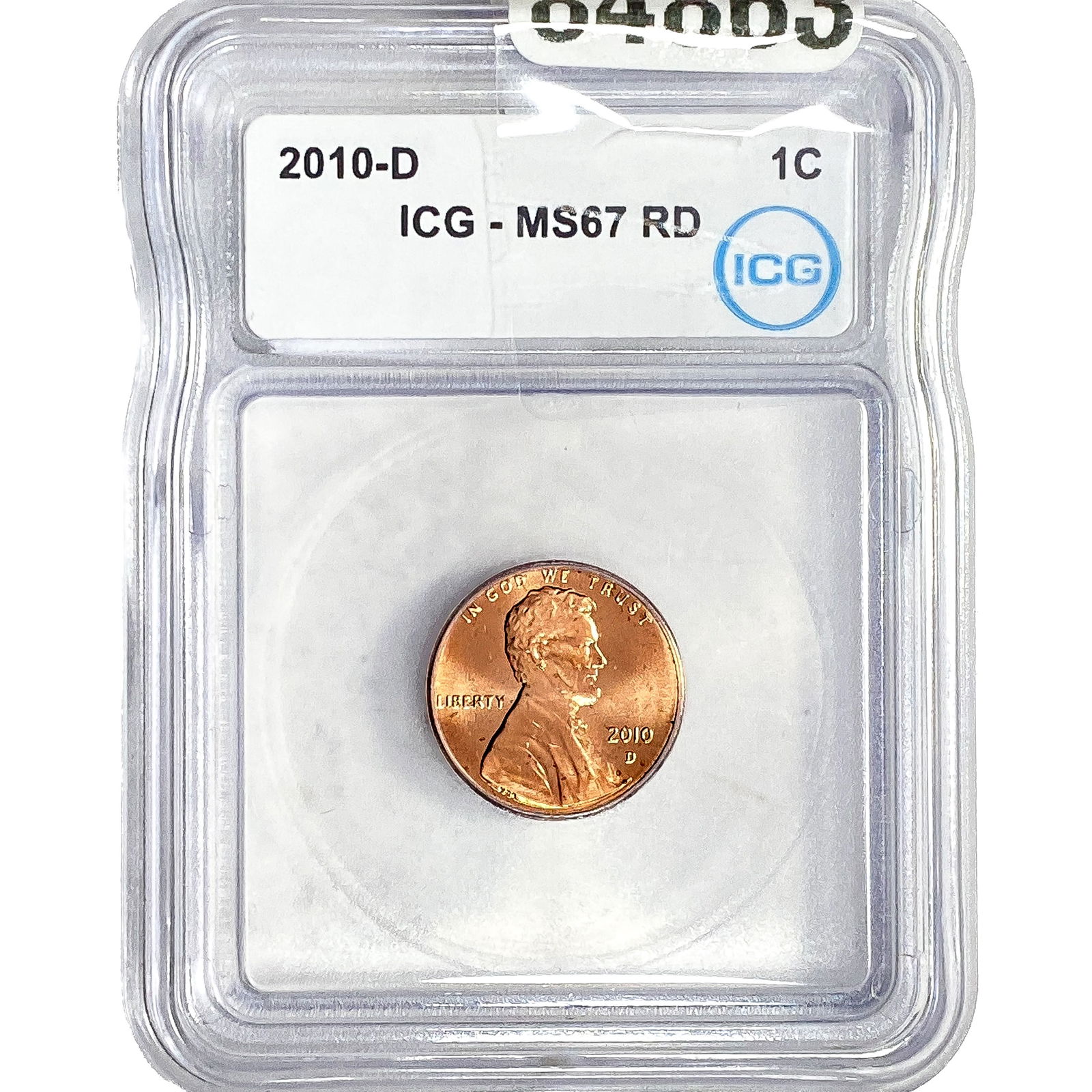 2010-D Lincoln Shield Penny ICG MS67 RD: 2010-D Lincoln Shield Penny ICG MS67 RD