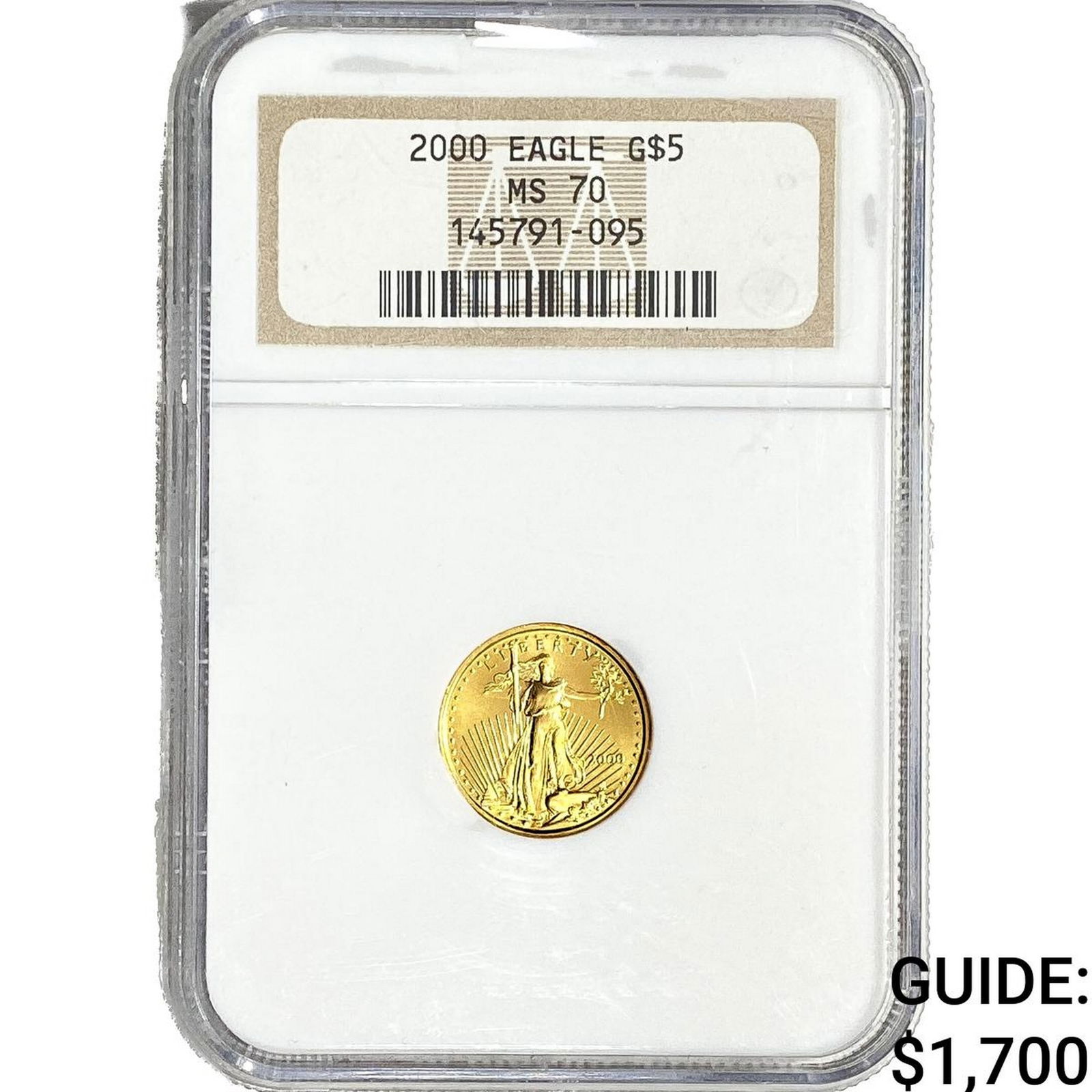 2000 1/10oz Gold American Eagle $5 NGC MS70 (1 of 2)