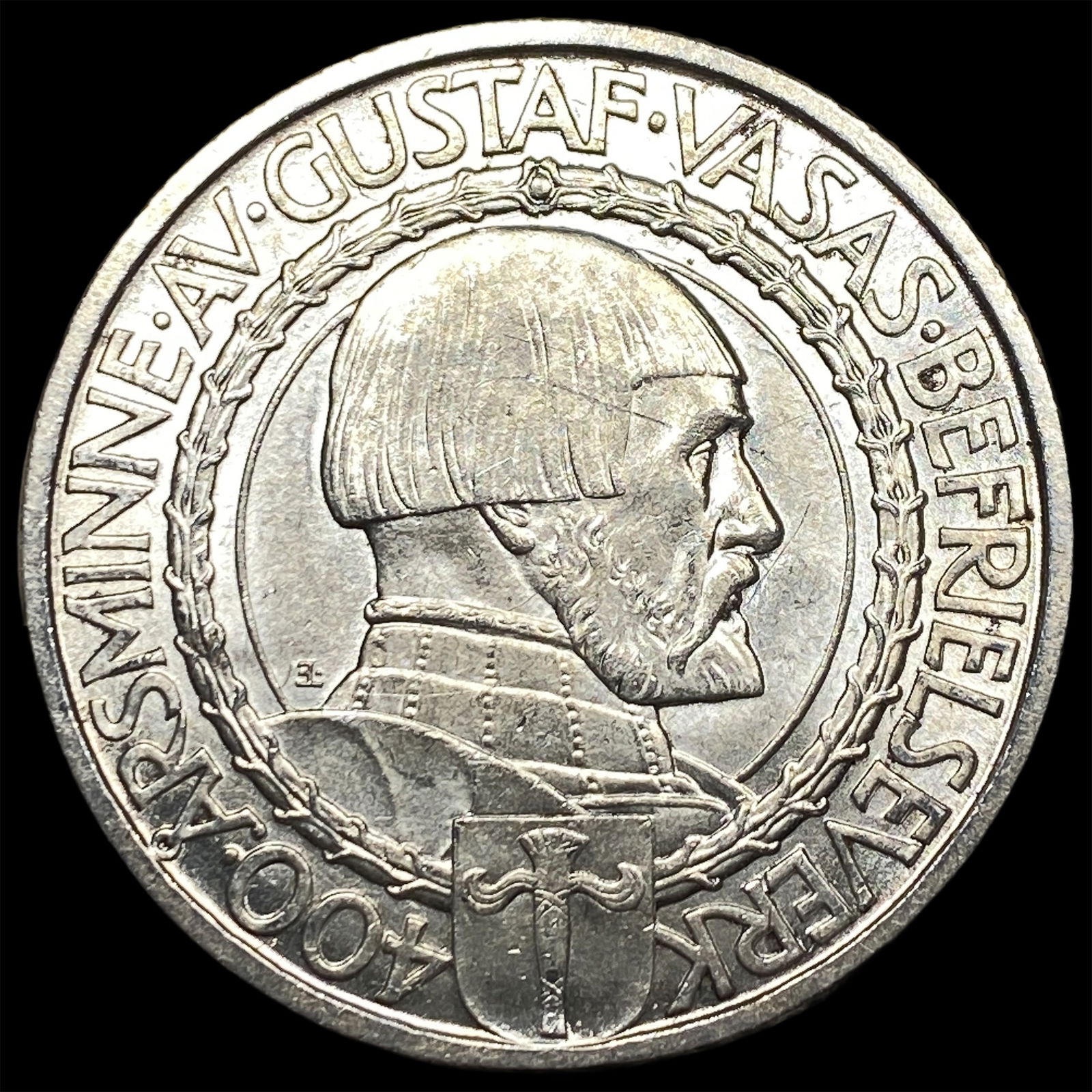 1921 Sweden Silver 2 Kroner UNCIRCULATED: 1921 Sweden Silver 2 Kroner UNCIRCULATED