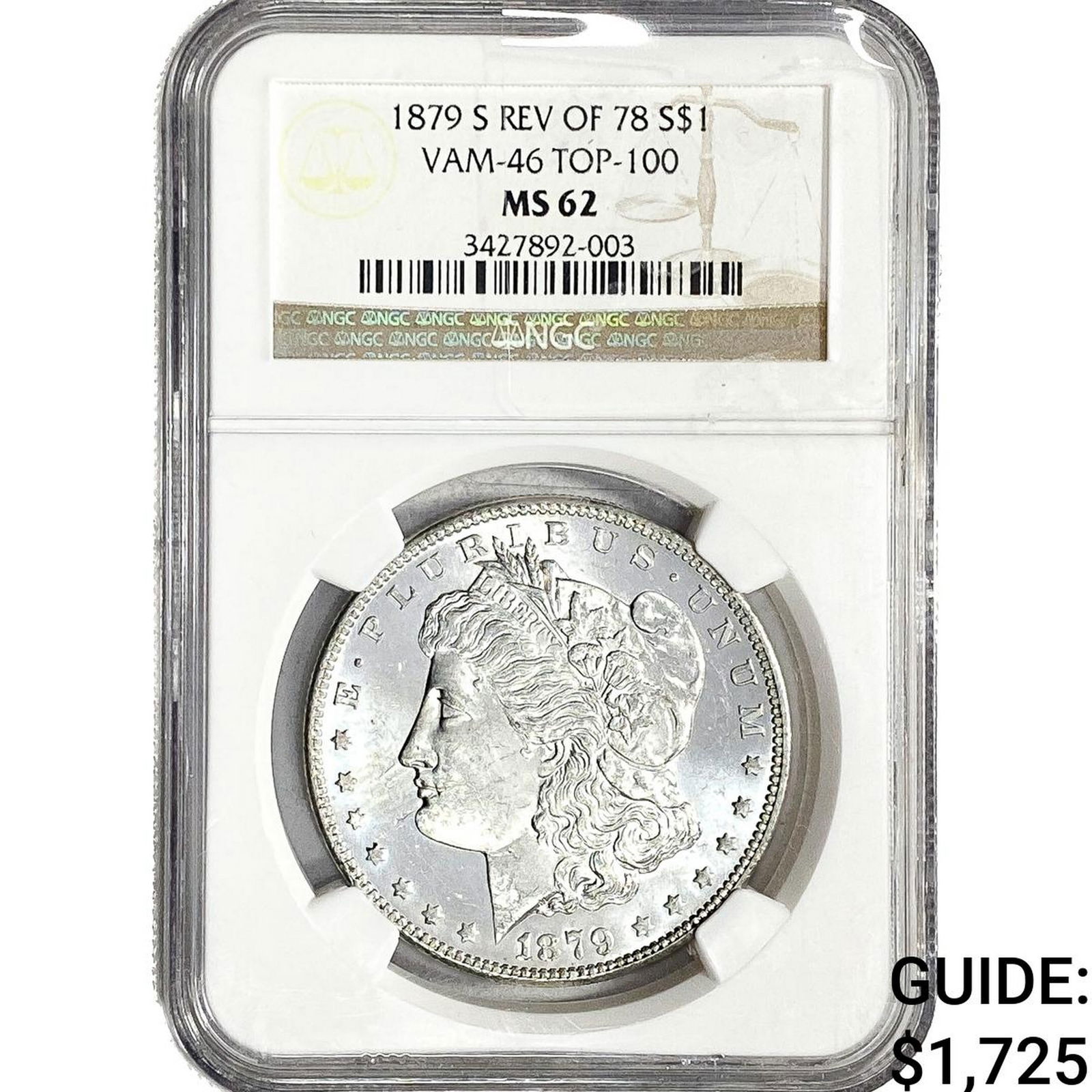1879-S Rev. 1878 Morgan Silver Dollar NGC MS62 VAM-46 (1 of 2)