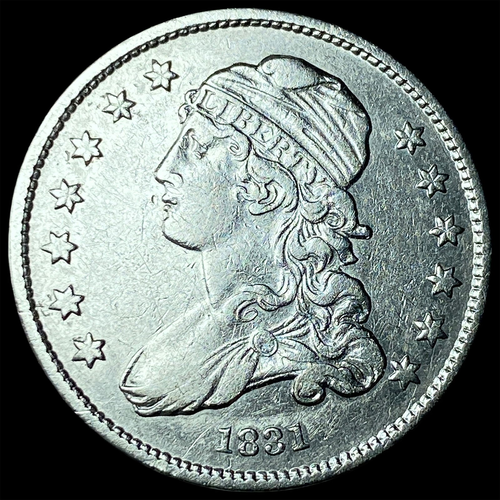 1831 Capped Bust Silver Quarter CLOSELY UNCIRCULATED (1 of 2)
