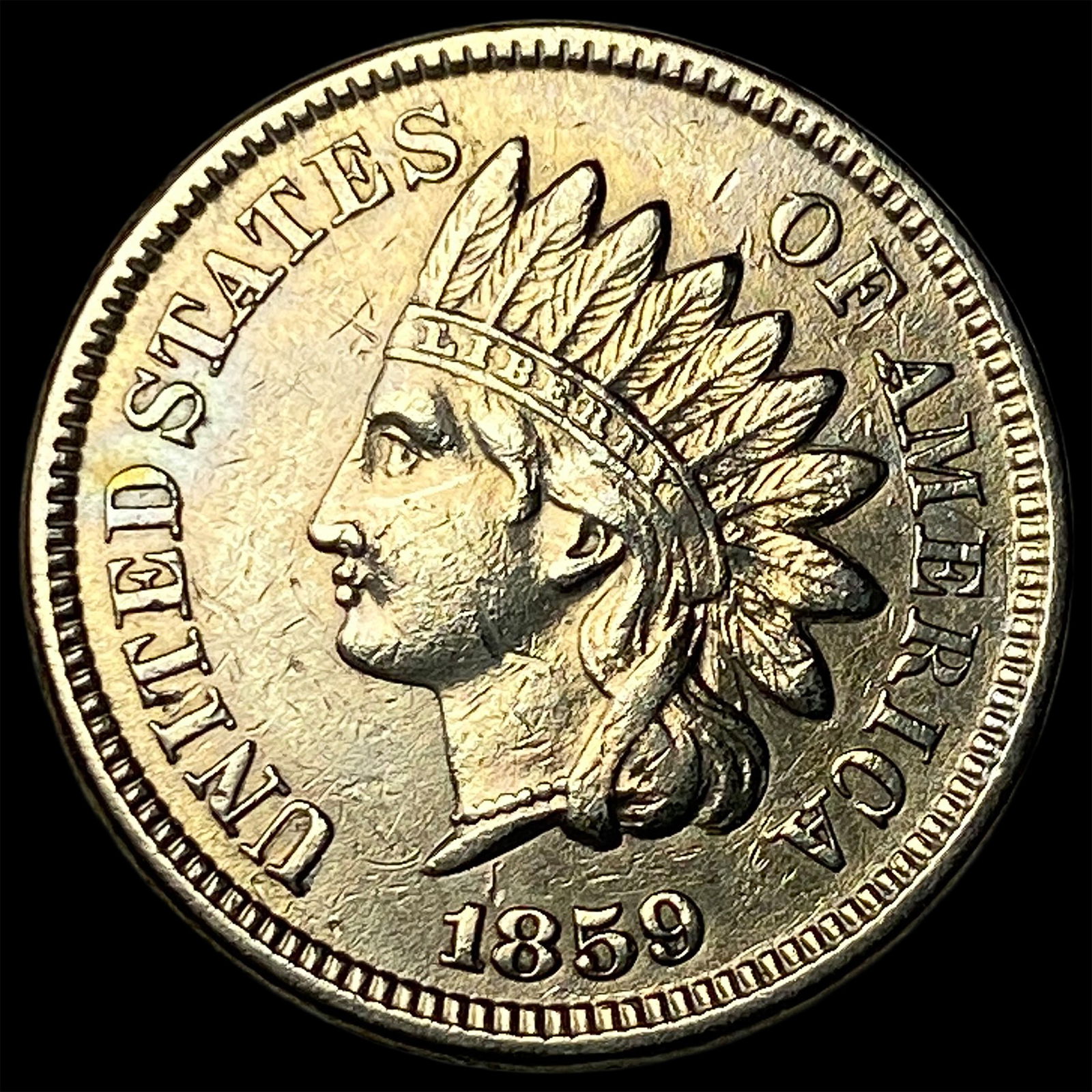 1859 Copper-Nickel Indian Head Cent CLOSELY UNCIRCULATED: 1859 Copper-Nickel Indian Head Cent CLOSELY UNCIRCULATED