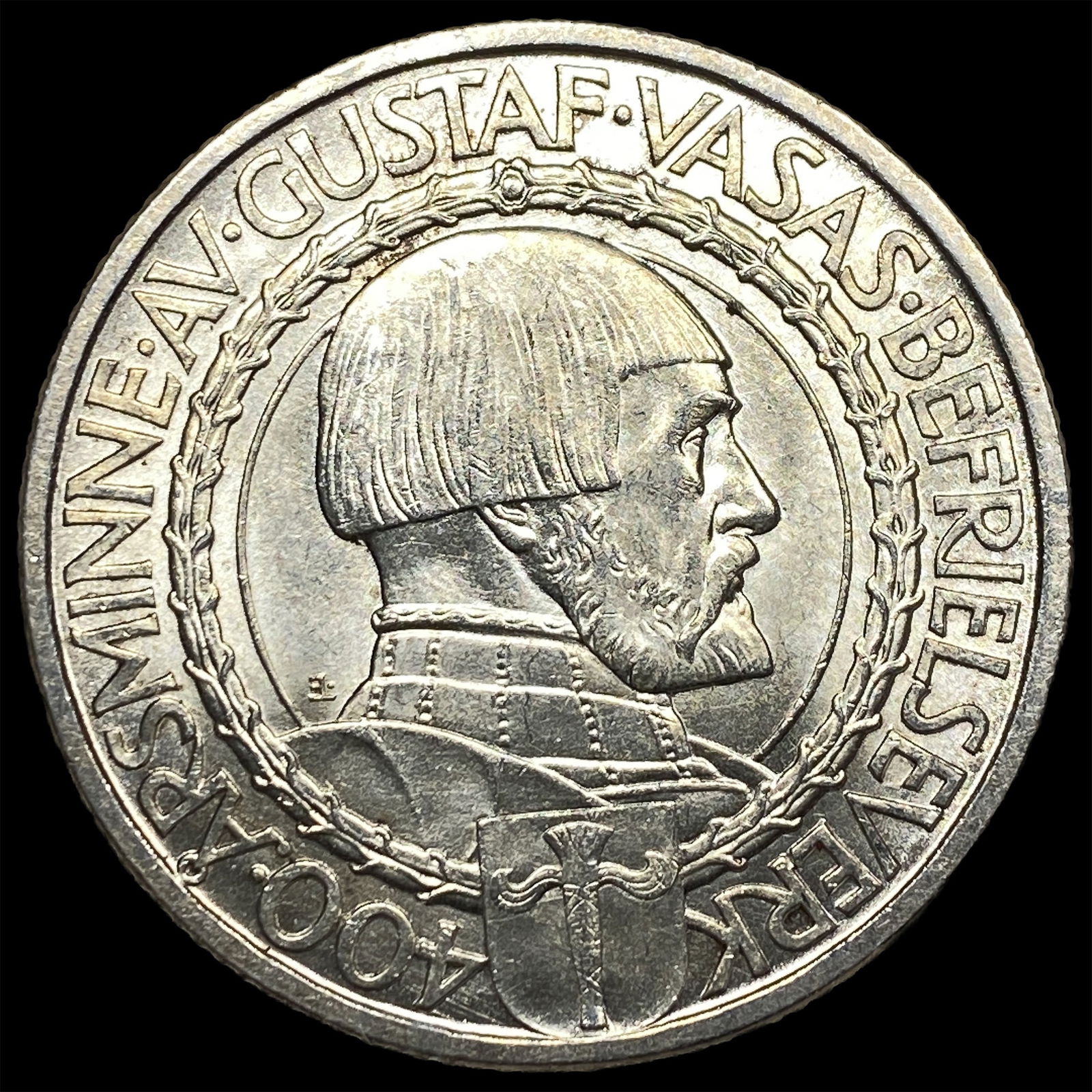 1921 Sweden Silver 2 Kroner UNCIRCULATED: 1921 Sweden Silver 2 Kroner UNCIRCULATED