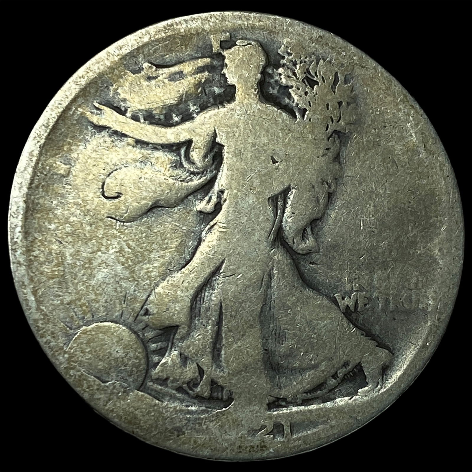 1921 Silver Walking Liberty Half Dollar NICELY CIRCULATED: 1921 Silver Walking Liberty Half Dollar NICELY CIRCULATED