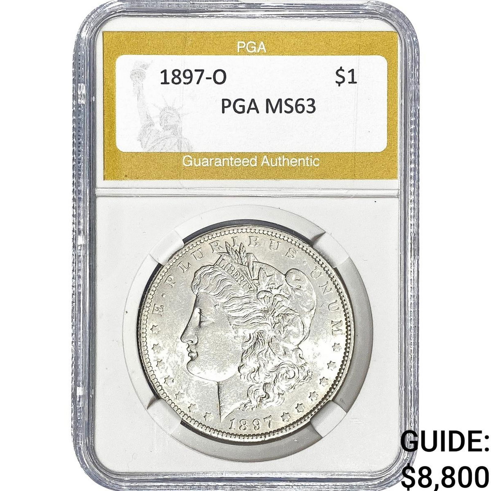 1897-O Morgan Silver Dollar PGA MS63: 1897-O Morgan Silver Dollar PGA MS63