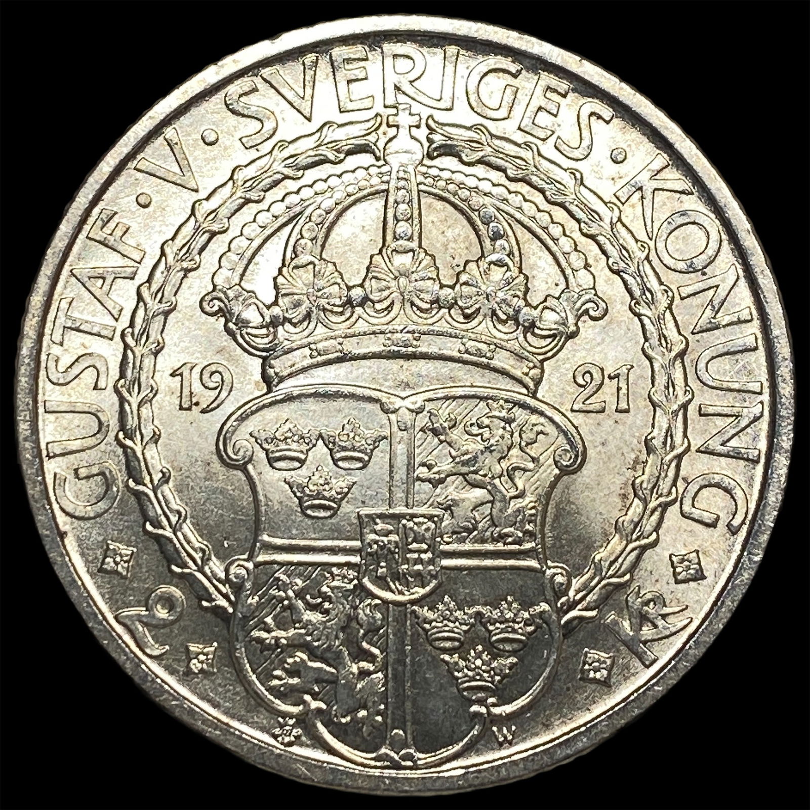 1921 Sweden Silver 2 Kroner UNCIRCULATED - 2