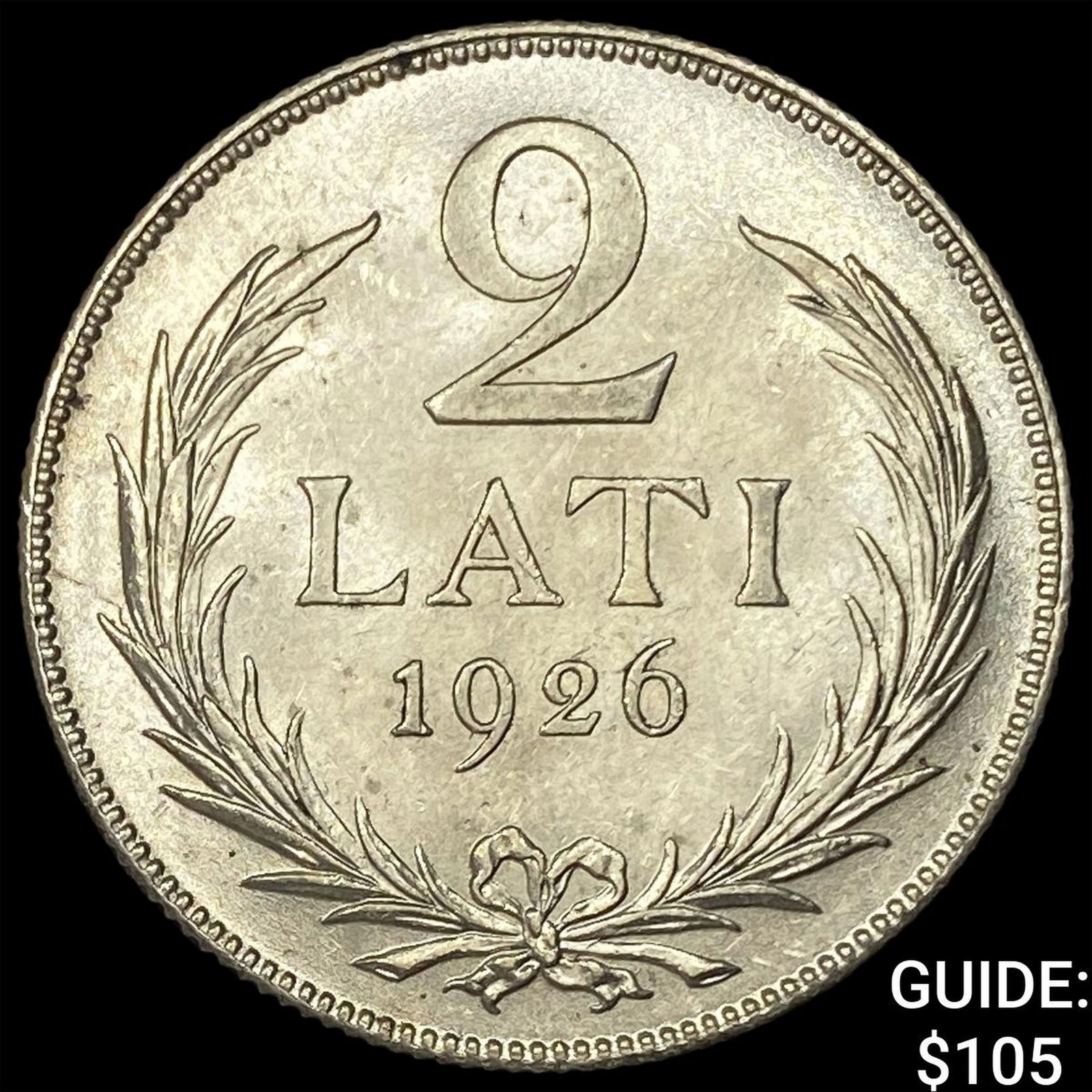 1926 Latvia Silver 2 Lati UNCIRCULATED: 1926 Latvia Silver 2 Lati UNCIRCULATED