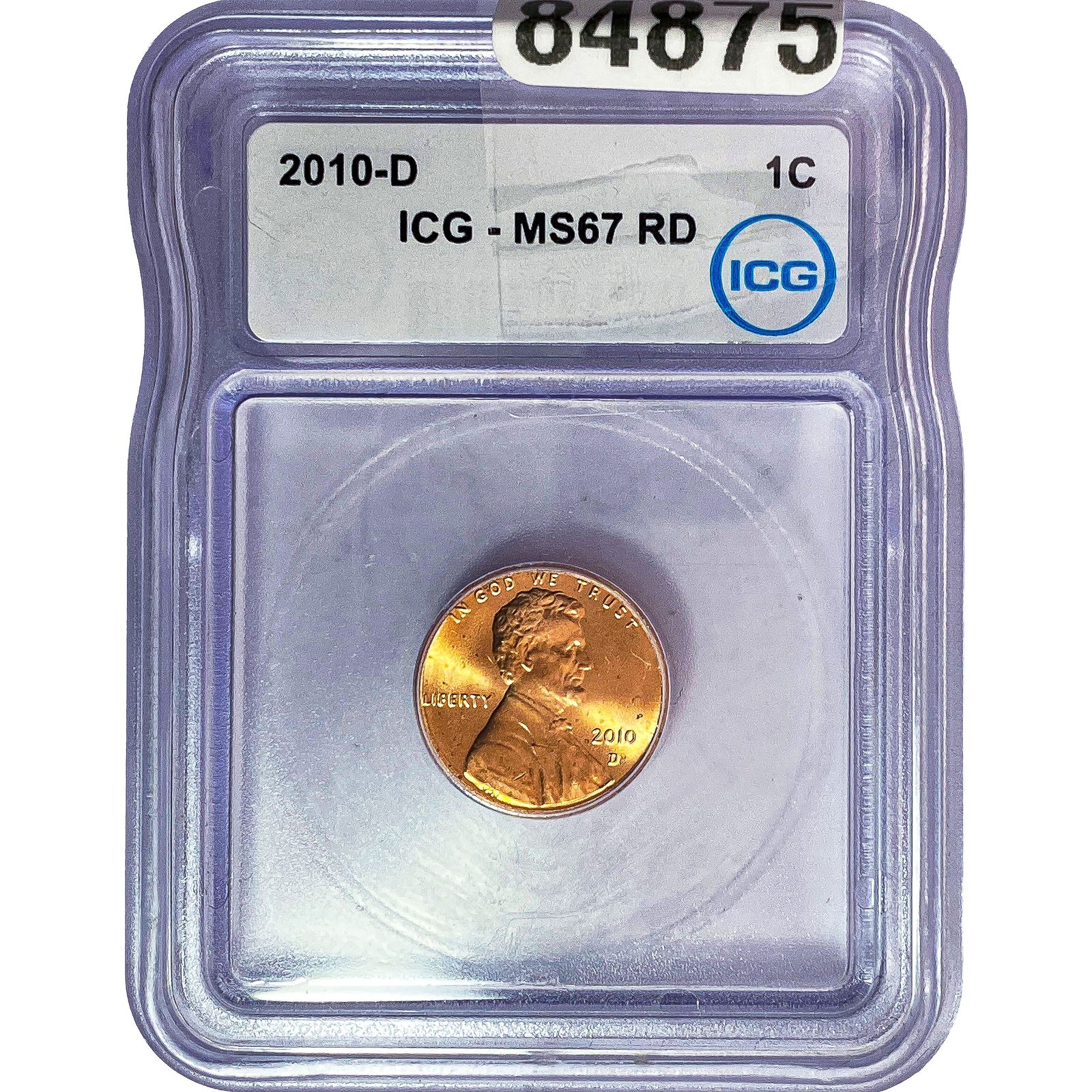 2010-D Lincoln Shield Penny ICG MS67 RD: 2010-D Lincoln Shield Penny ICG MS67 RD