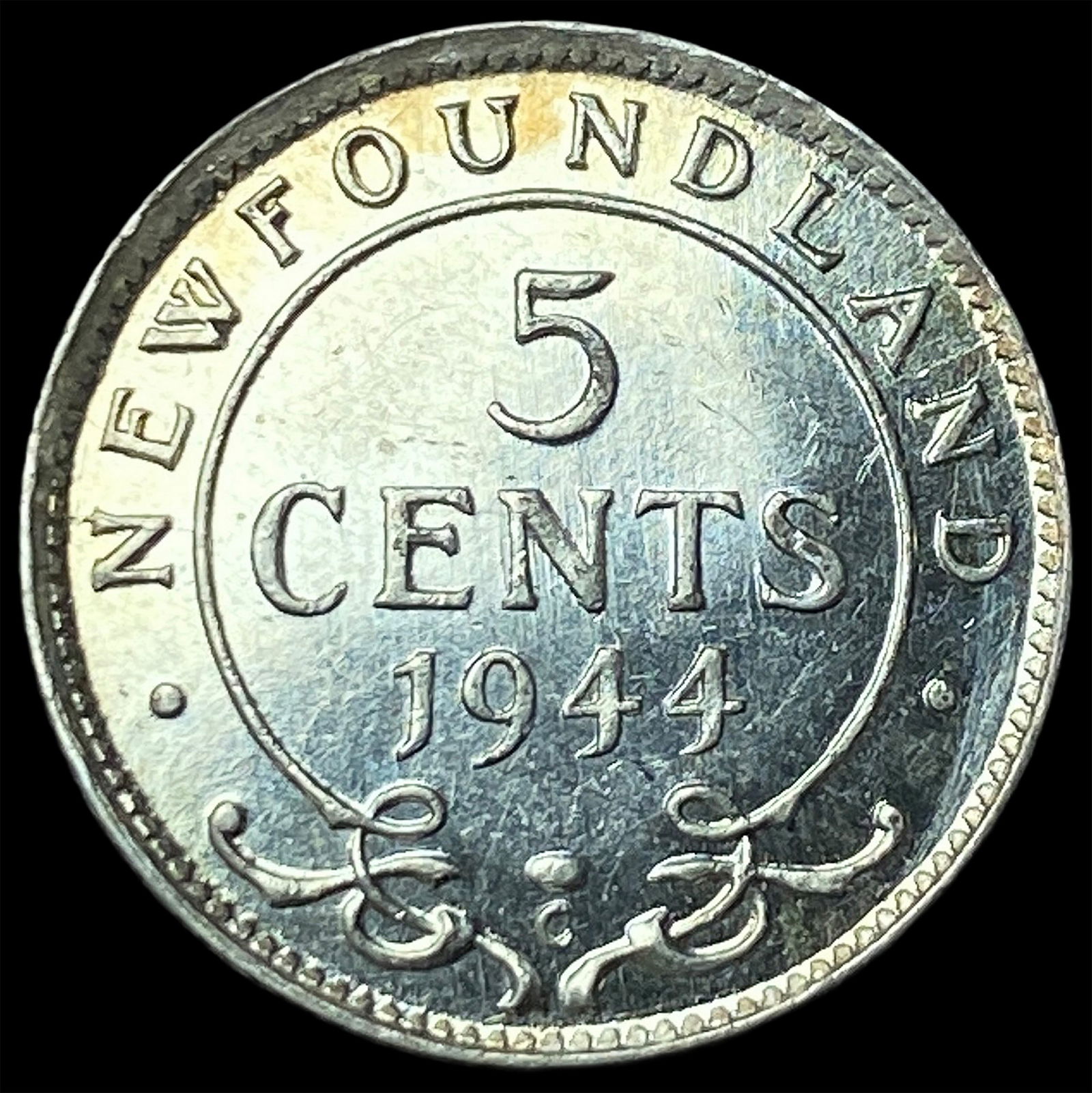1944 Newfoundland Silver 5 Cents UNCIRCULATED - 2