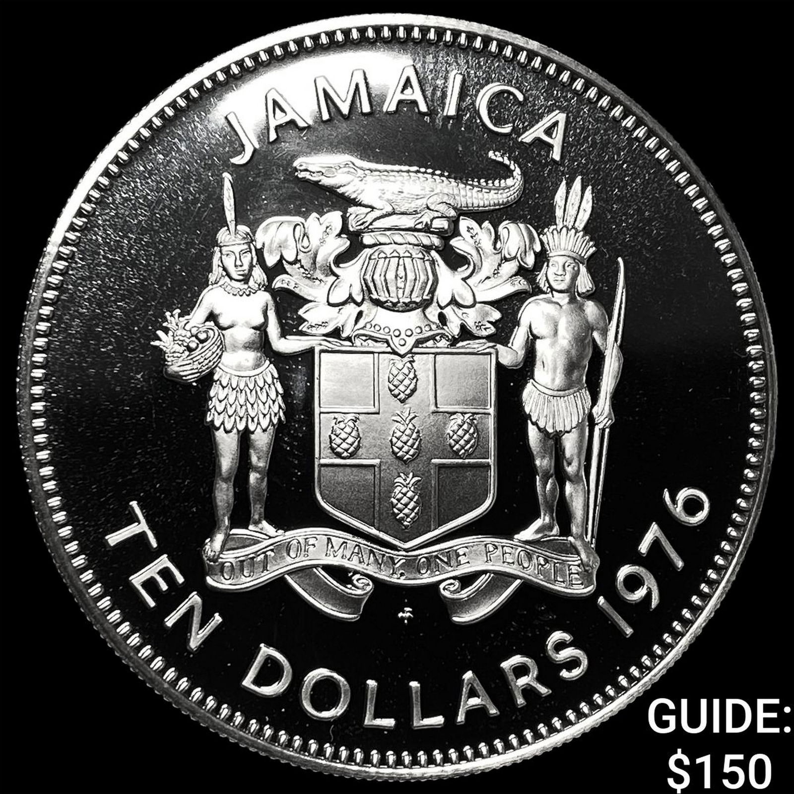 1976 Jamaica Silver 10 Dollars CHOICE PROOF: 1976 Jamaica Silver 10 Dollars CHOICE PROOF