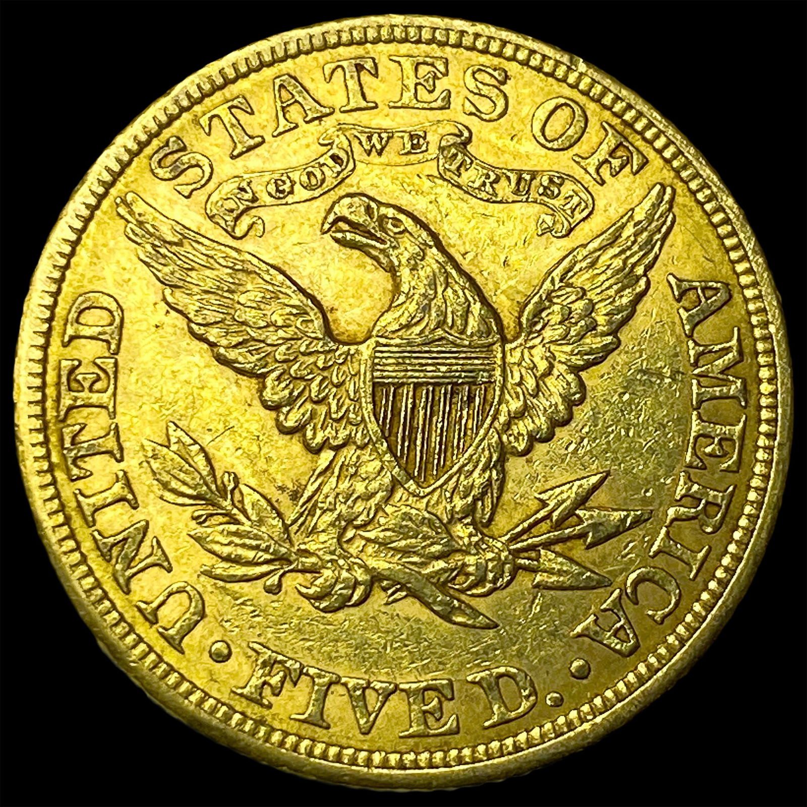 1886 Liberty Head Half Eagle $5 Gold CLOSELY UNCIRCULATED - 2