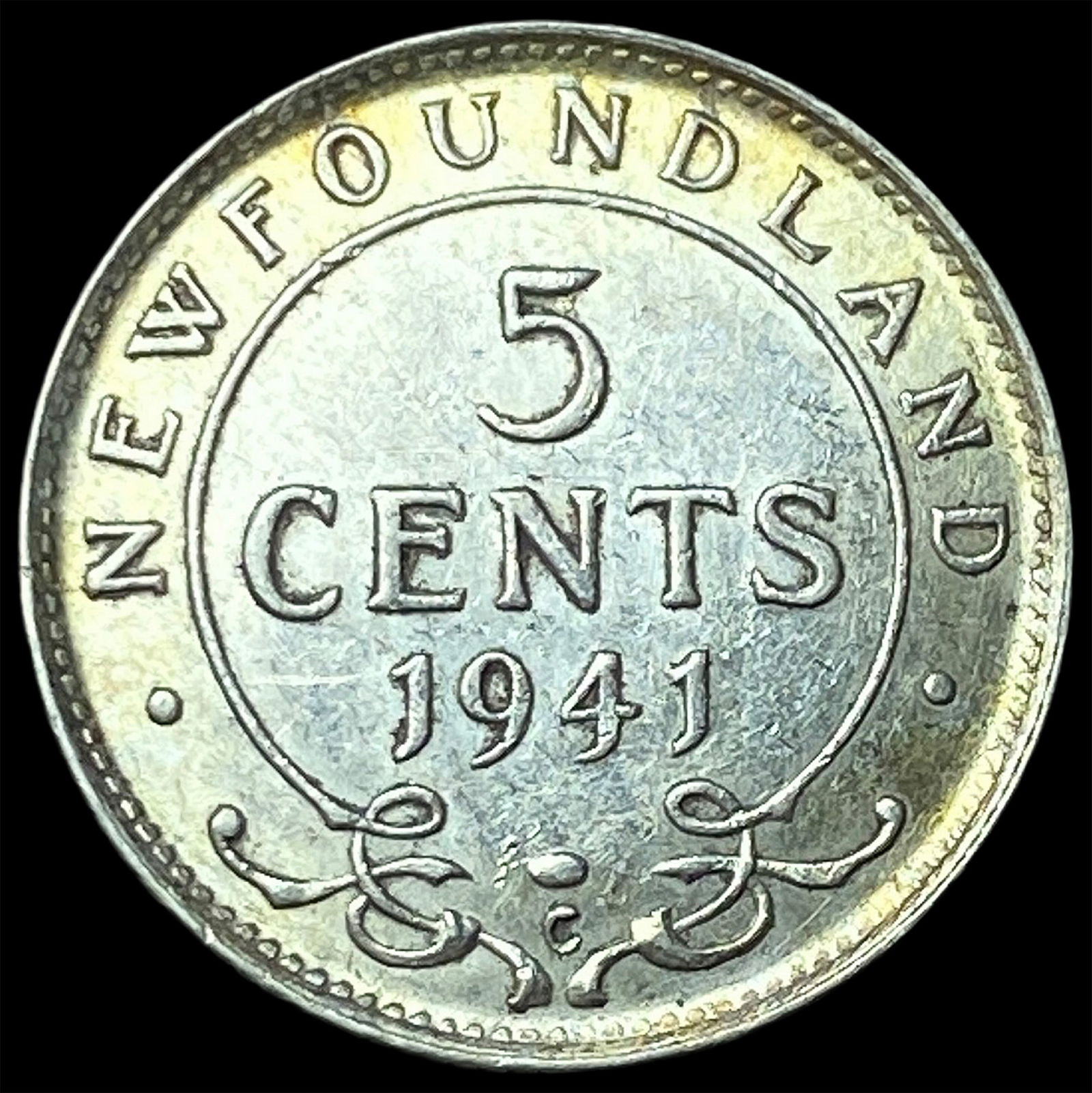 1941 Newfoundland Silver 5 Cents UNCIRCULATED - 2