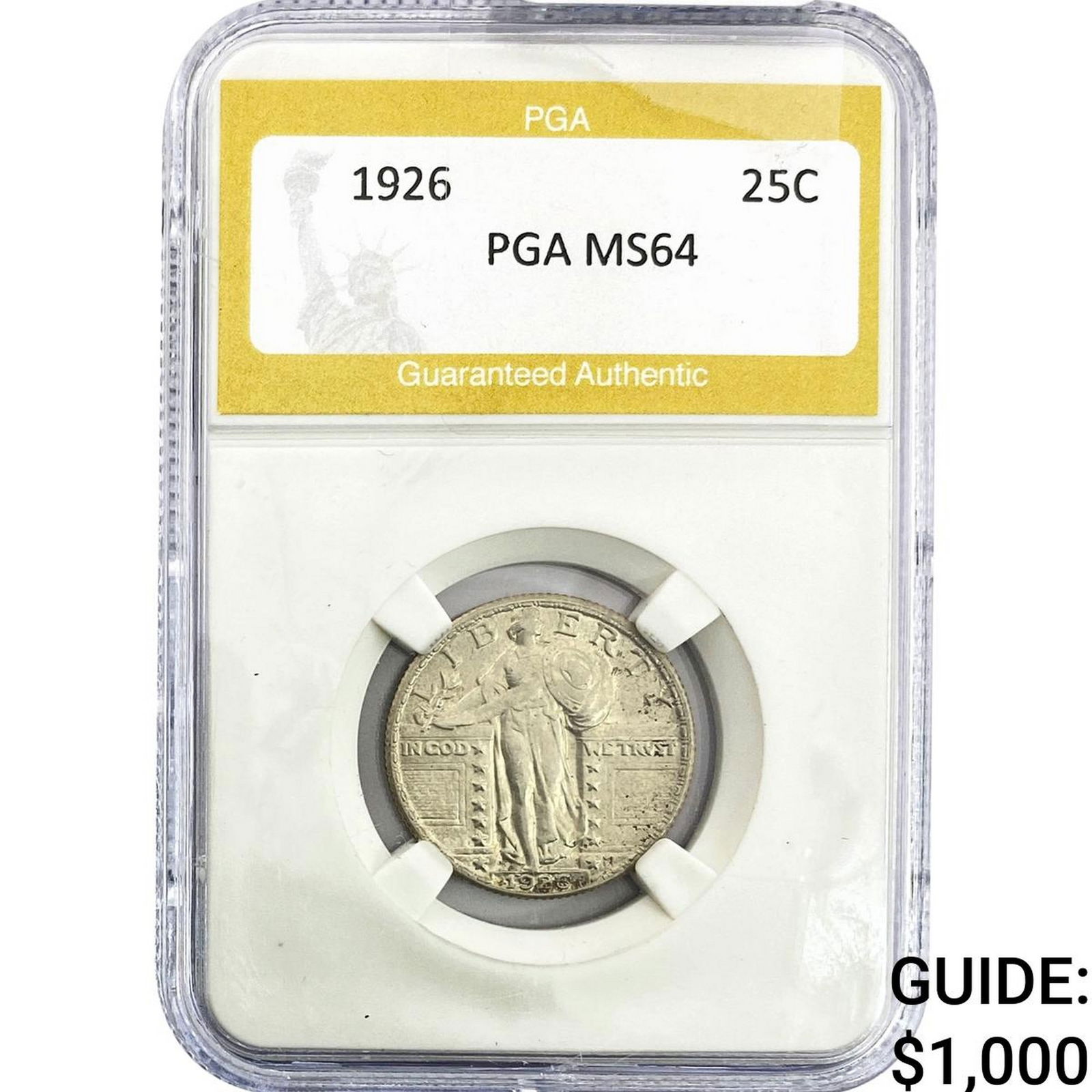 1926 Standing Liberty Quarter PGA MS64: 1926 Standing Liberty Quarter PGA MS64