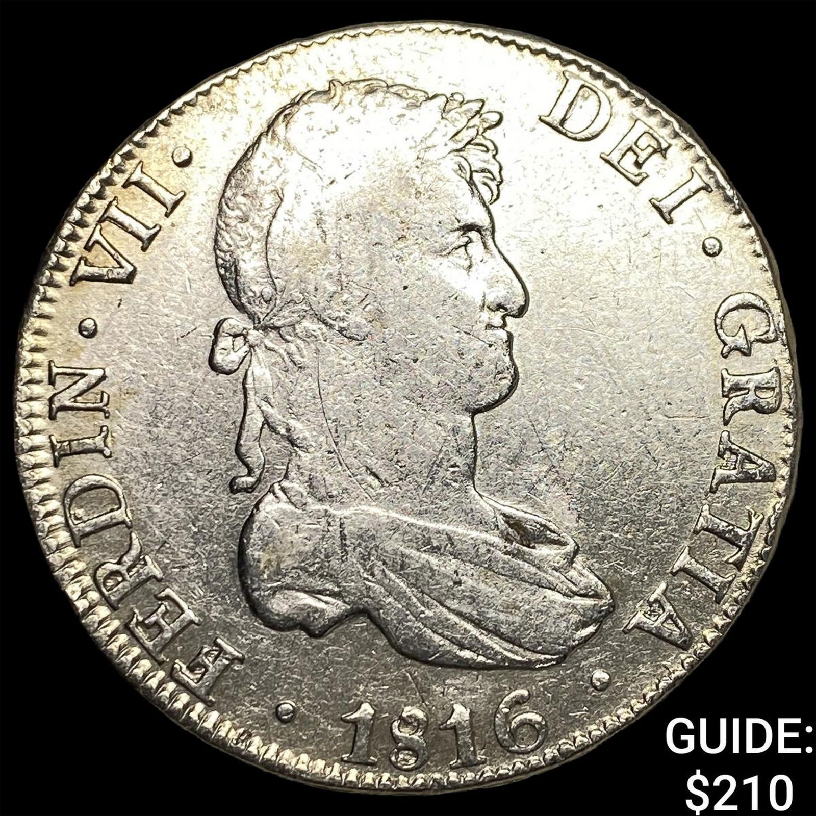 1816 Colonial Spain Silver 8 Reales CLOSELY UNCIRCULATED: 1816 Colonial Spain Silver 8 Reales CLOSELY UNCIRCULATED