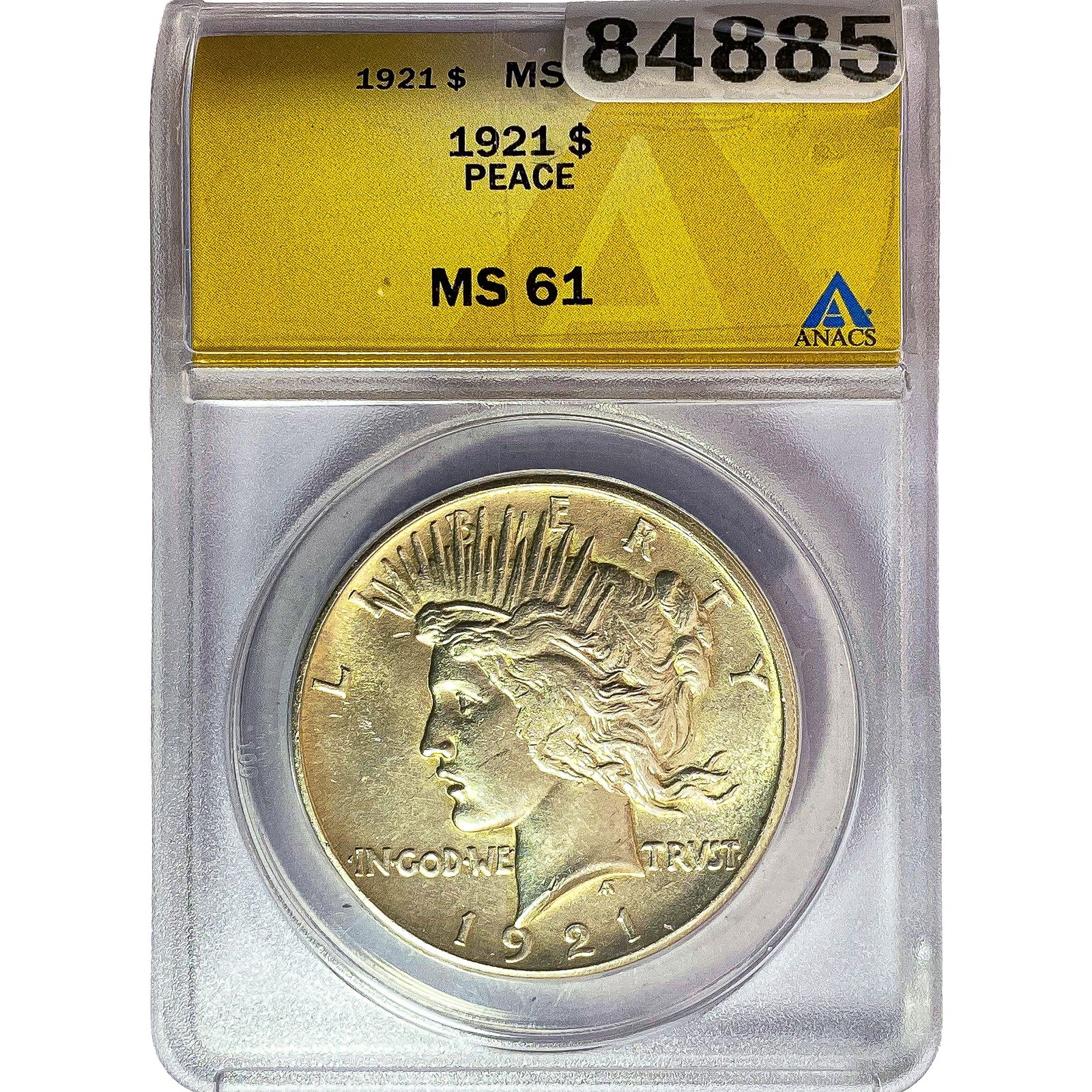 1921 Silver Peace Dollar ANACS MS61: 1921 Silver Peace Dollar ANACS MS61