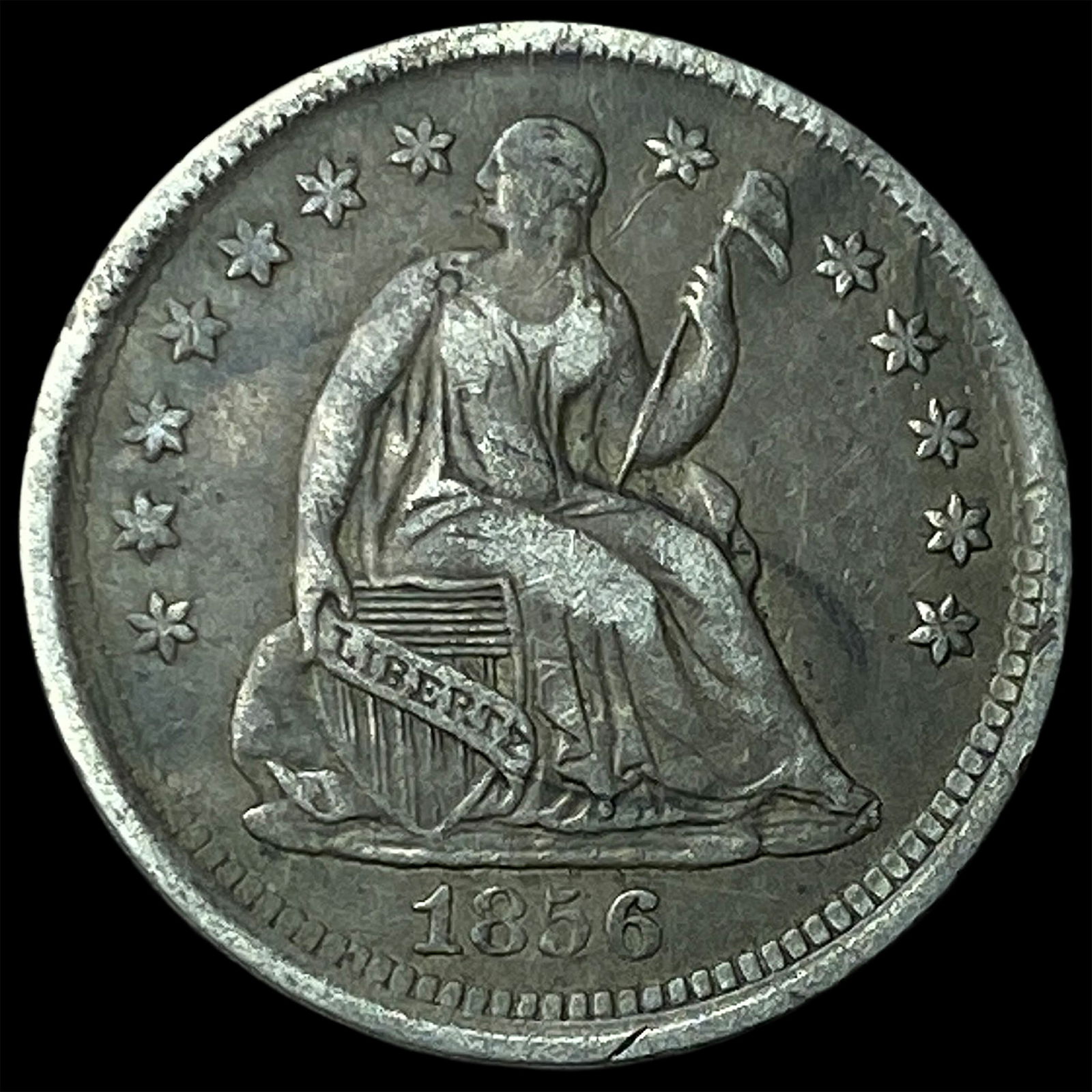 1856 Seated Liberty Half Dime NEARLY UNCIRCULATED: 1856 Seated Liberty Half Dime NEARLY UNCIRCULATED