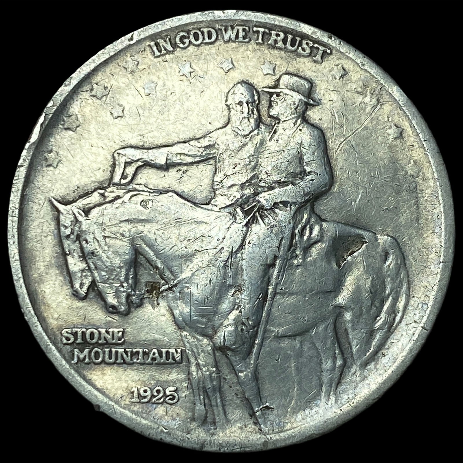 1925 Silver Stone Mountain Half Dollar NEARLY UNCIRCULATED: 1925 Silver Stone Mountain Half Dollar NEARLY UNCIRCULATED