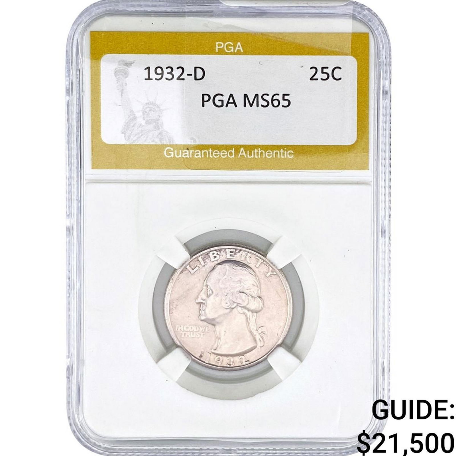 1932-D Washington Silver Quarter PGA MS65 (1 of 2)