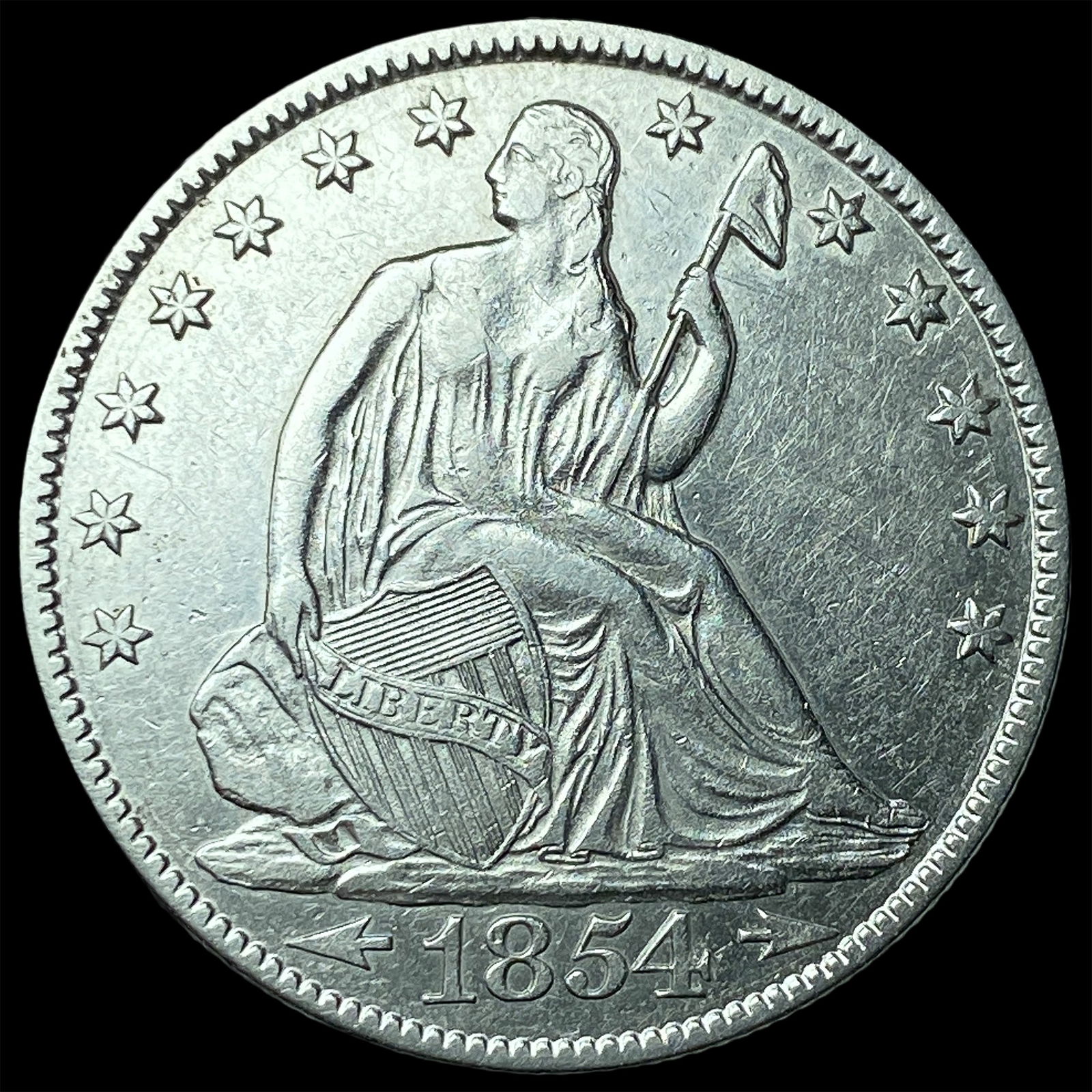 1854-O Silver Half Dollar NEARLY UNCIRCULATED (1 of 2)
