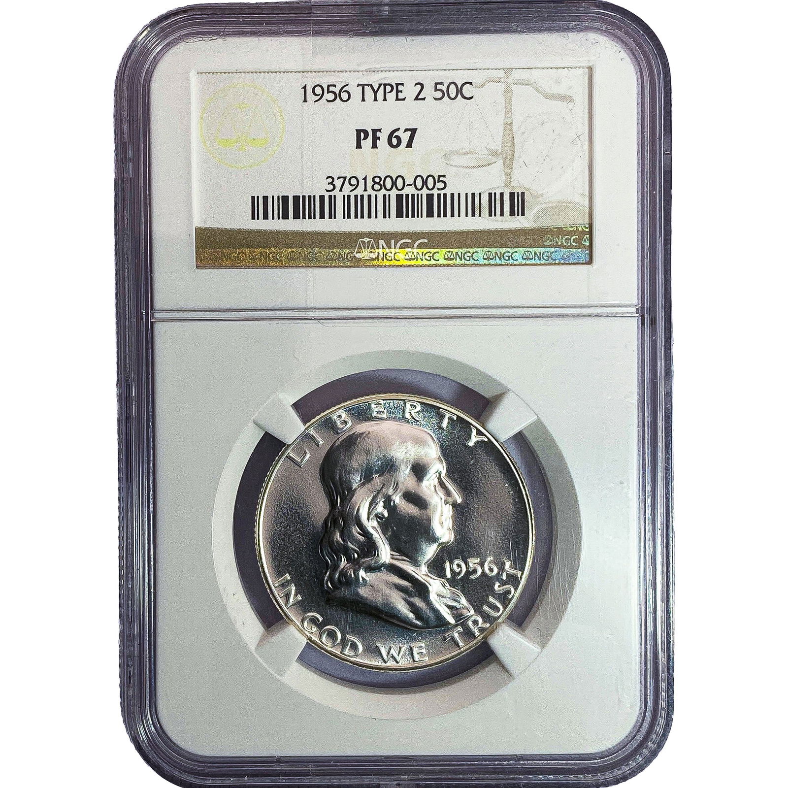 1956 Franklin Half Dollar NGC PF67 Type 2 (1 of 2)