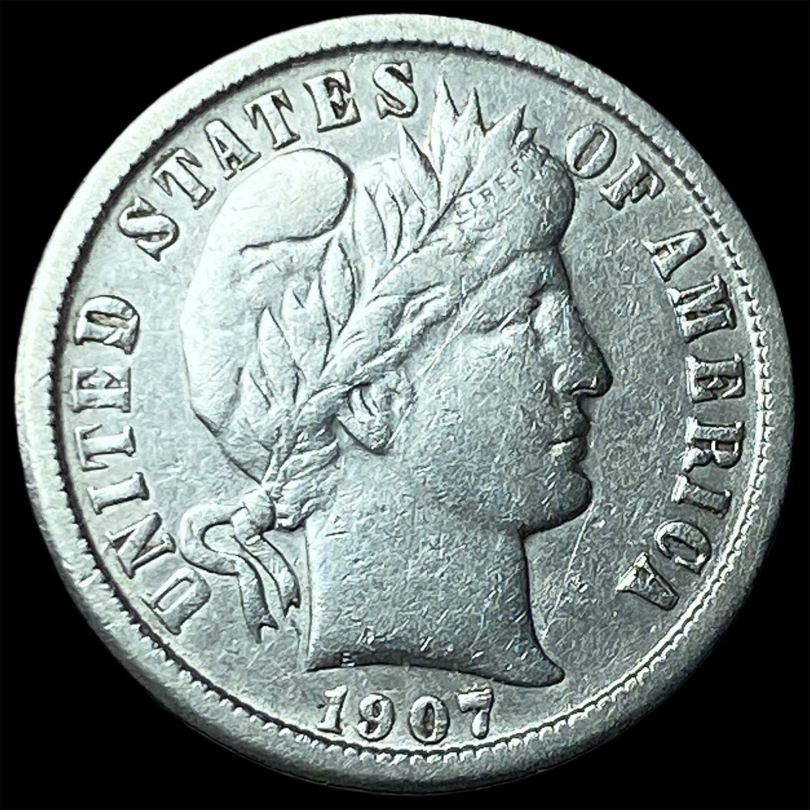1907-O Silver Barber Dime CLOSELY UNCIRCULATED: 1907-O Silver Barber Dime CLOSELY UNCIRCULATED