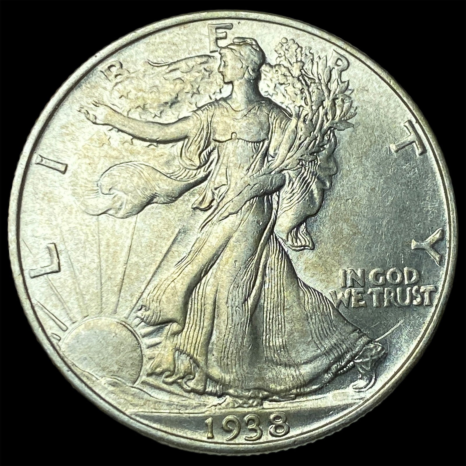 1938-D Silver Half Dollar Walking Liberty UNCIRCULATED: 1938-D Silver Half Dollar Walking Liberty UNCIRCULATED
