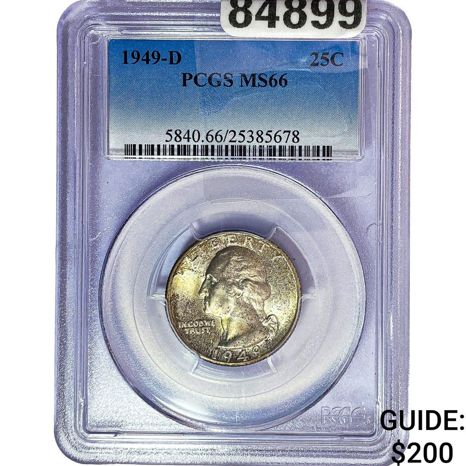 1949-D Washington Silver Quarter PCGS MS66: 1949-D Washington Silver Quarter PCGS MS66