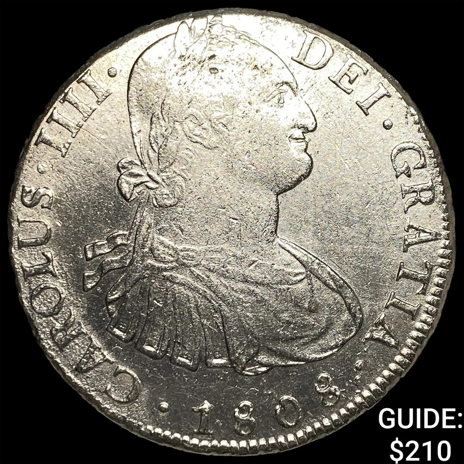 1808 Colonial Spain Silver 8 Reales CLOSELY UNCIRCULATED: 1808 Colonial Spain Silver 8 Reales CLOSELY UNCIRCULATED