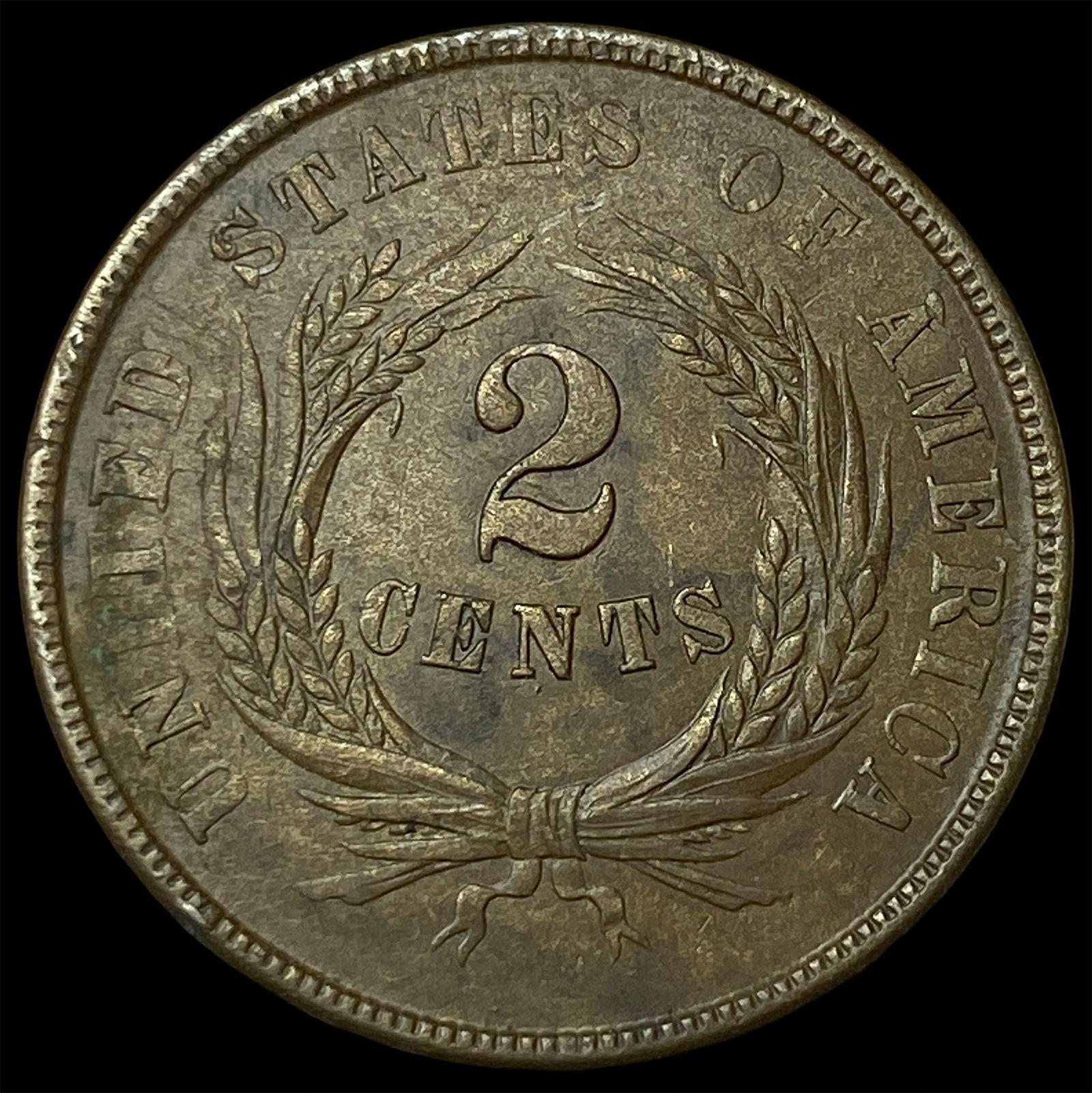 1864 Bronze Two-Cent Piece CLOSELY UNCIRCULATED - 2