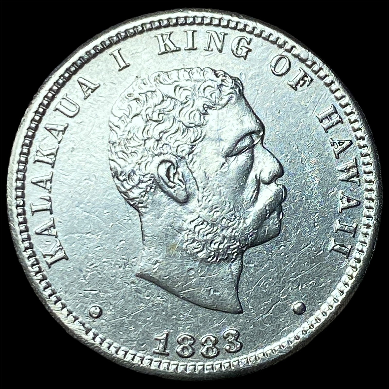 1883 Hawaii Silver 1/4 Dollar CLOSELY UNCIRCULATED: 1883 Hawaii Silver 1/4 Dollar CLOSELY UNCIRCULATED