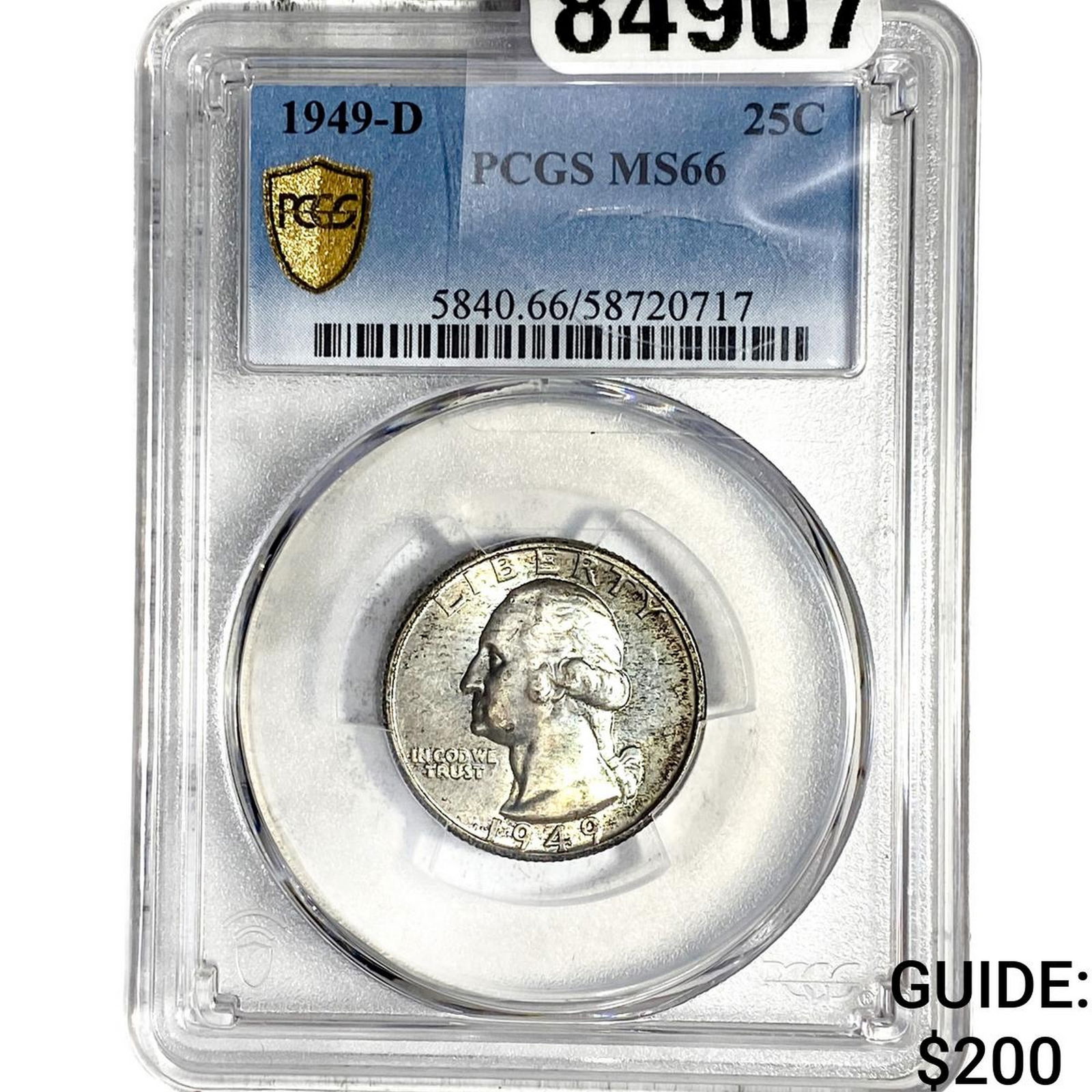 1949-D Washington Silver Quarter PCGS MS66: 1949-D Washington Silver Quarter PCGS MS66