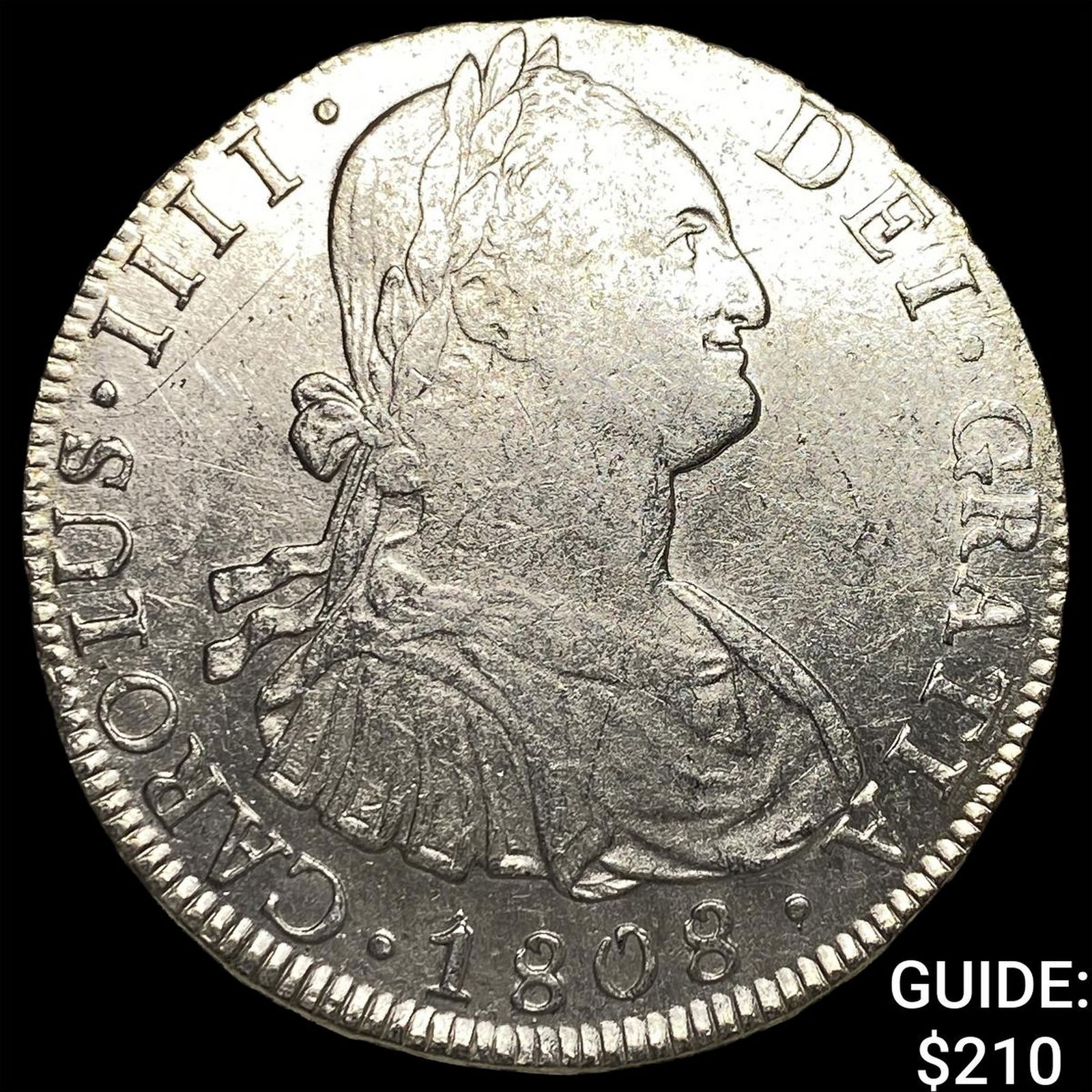 1808 Colonial Spain Silver 8 Reales CLOSELY UNCIRCULATED: 1808 Colonial Spain Silver 8 Reales CLOSELY UNCIRCULATED