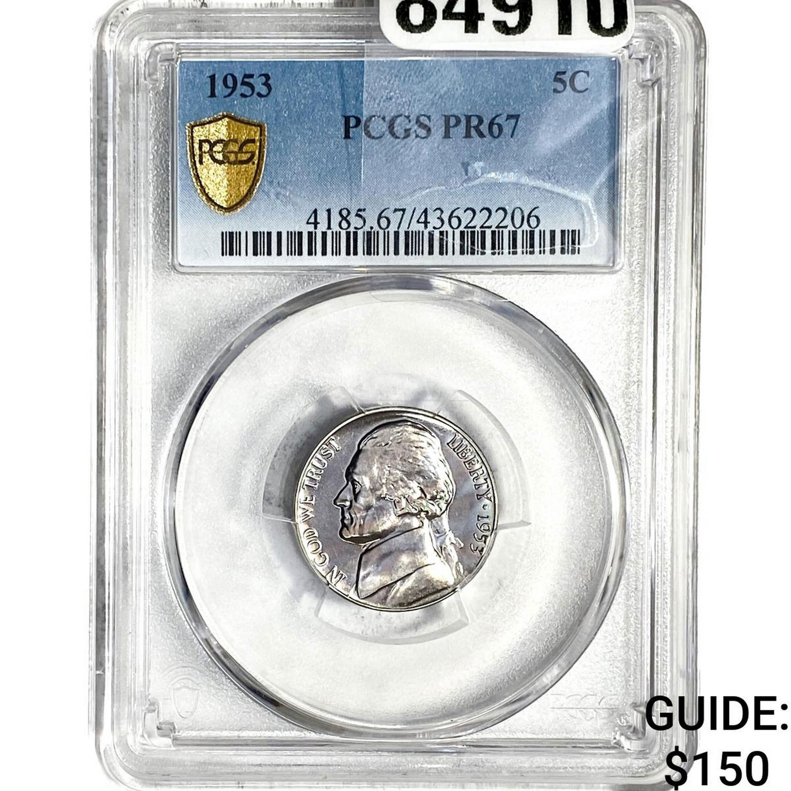 1953 Jefferson Nickel PCGS PR67: 1953 Jefferson Nickel PCGS PR67