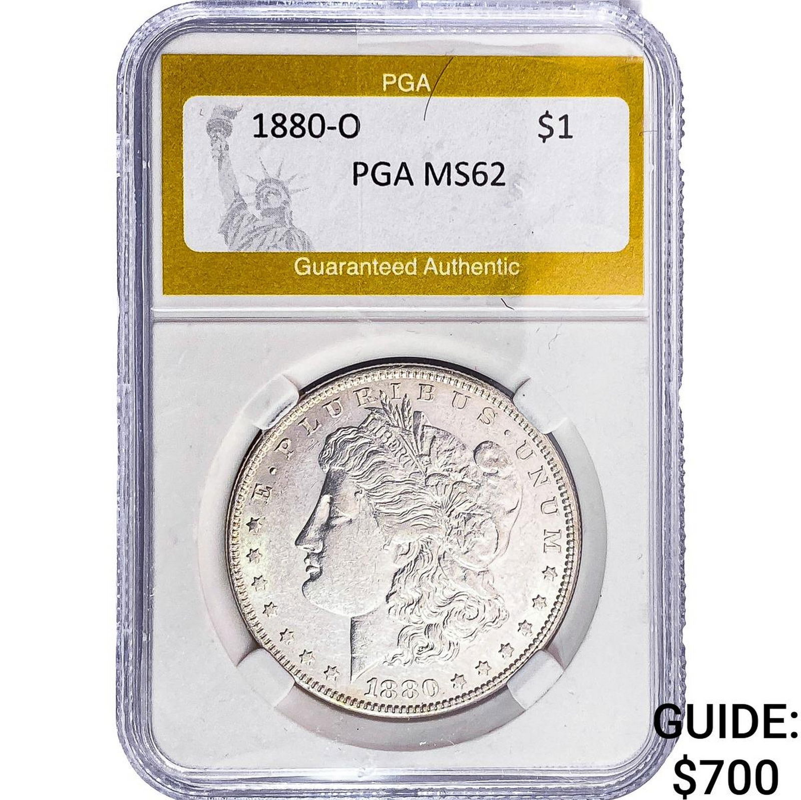 1880-O Mercury Silver Dollar PGA MS62: 1880-O Mercury Silver Dollar PGA MS62